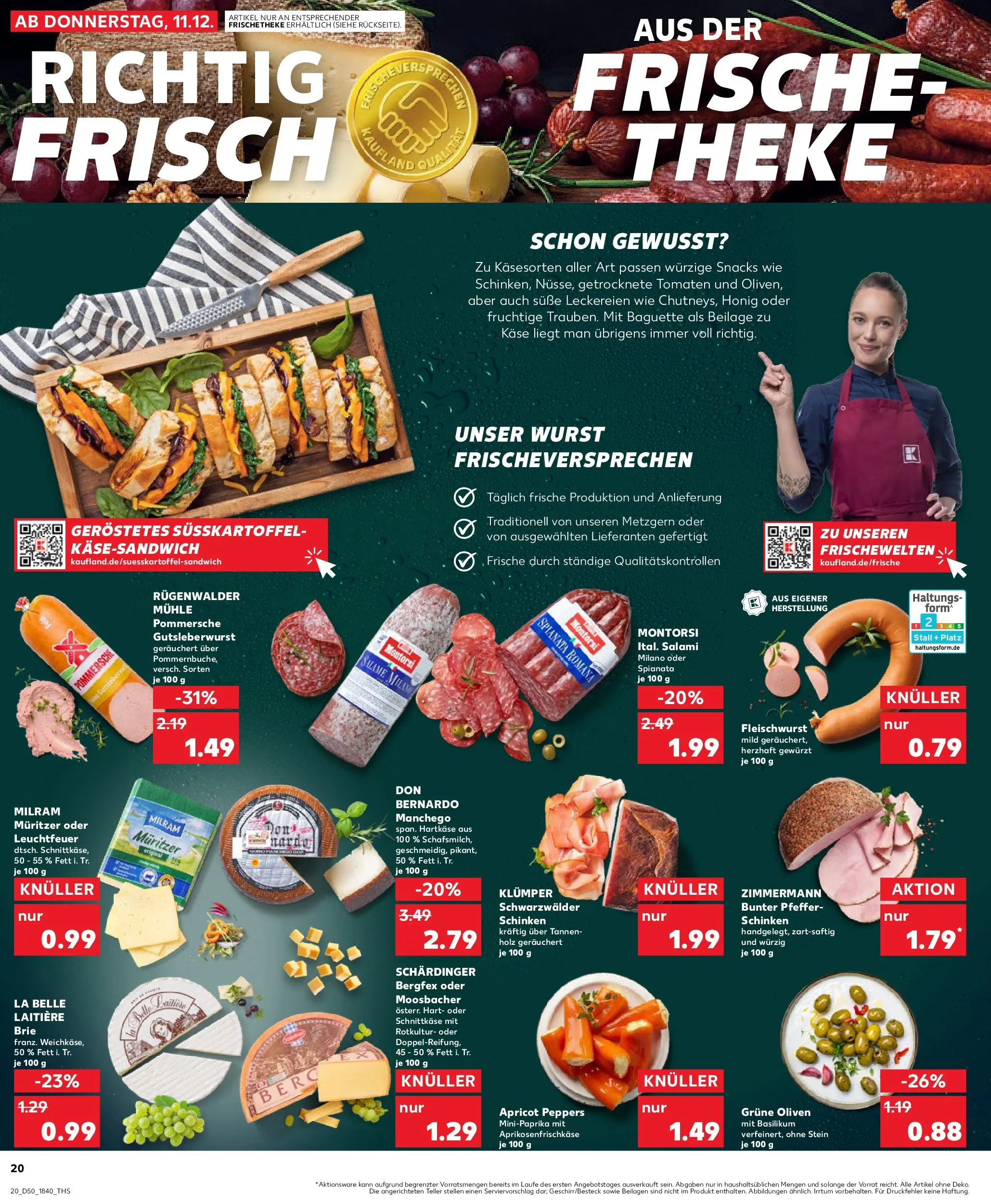 Prospekt Kaufland ab 14.12.2025 » Angebote Online zum Blättern | Seite: 20 | Produkte: Theke, Baguette, Salami, Schinken