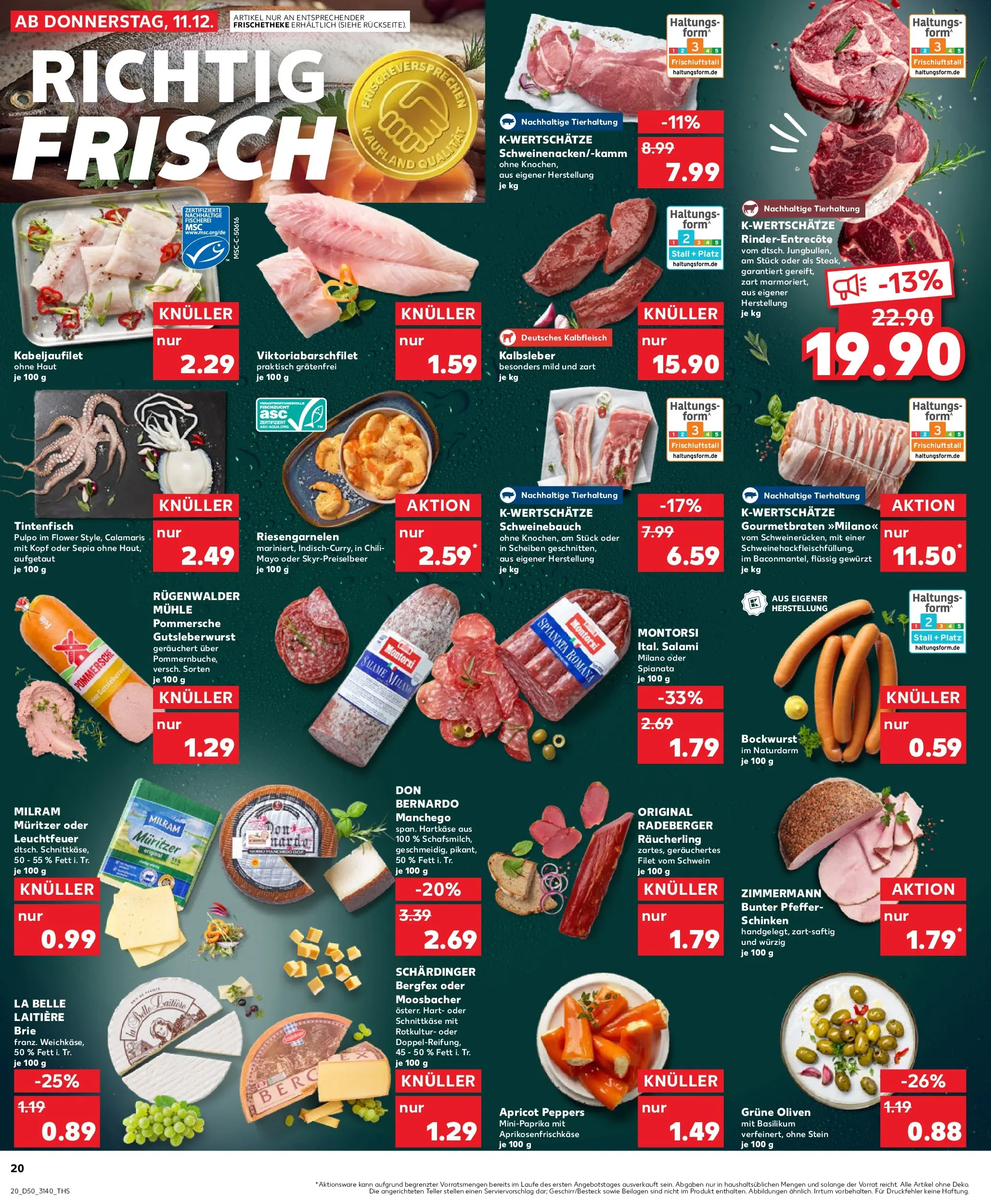 Prospekt Kaufland ab 14.12.2025 » Angebote Online zum Blättern | Seite: 20 | Produkte: Bockwurst, Tintenfisch, Pfeffer, Schinken