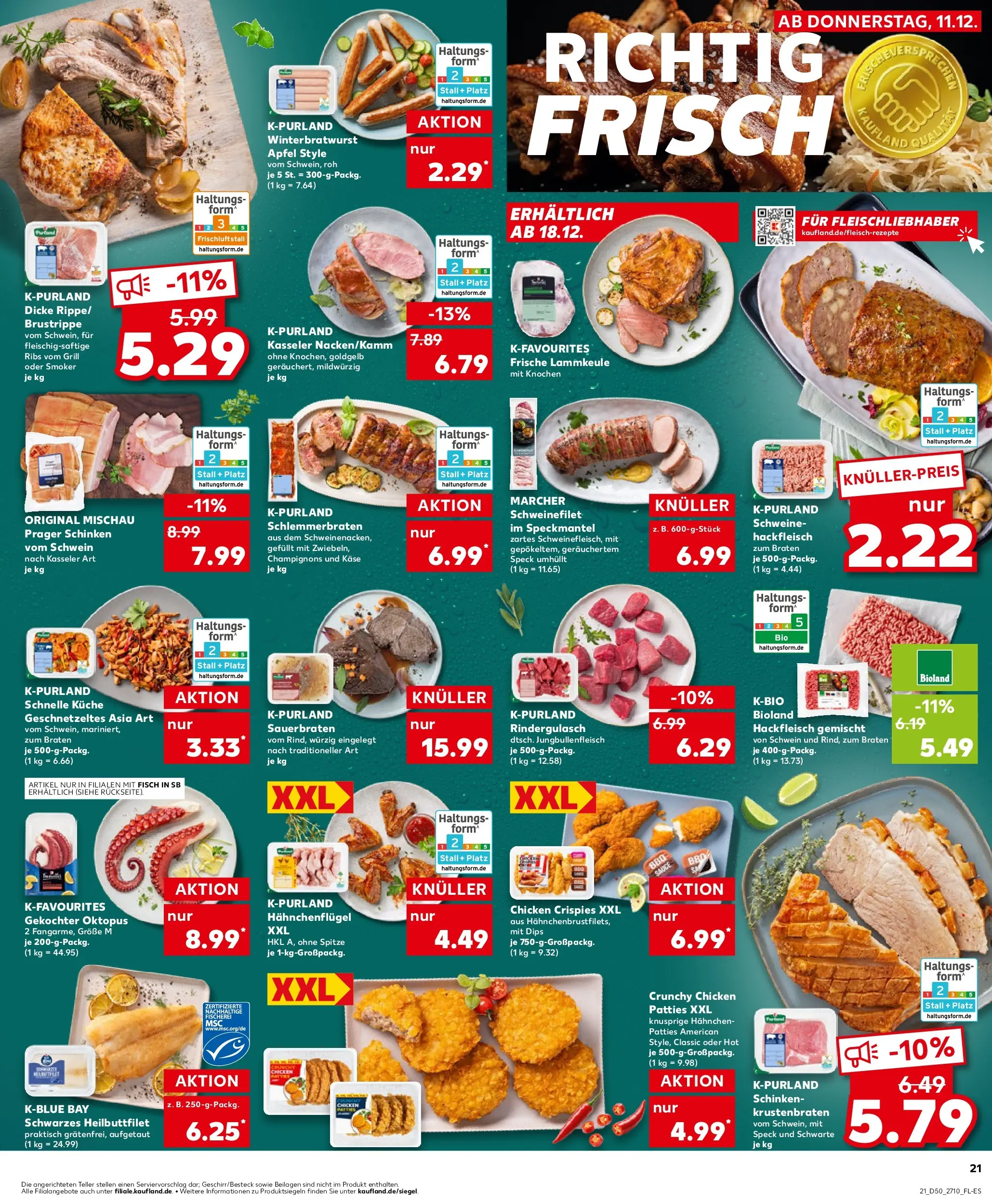 Prospekt Kaufland ab 14.12.2025 » Angebote Online zum Blättern | Seite: 21 | Produkte: Äpfel, Schweinefilet, Fisch, Hackfleisch