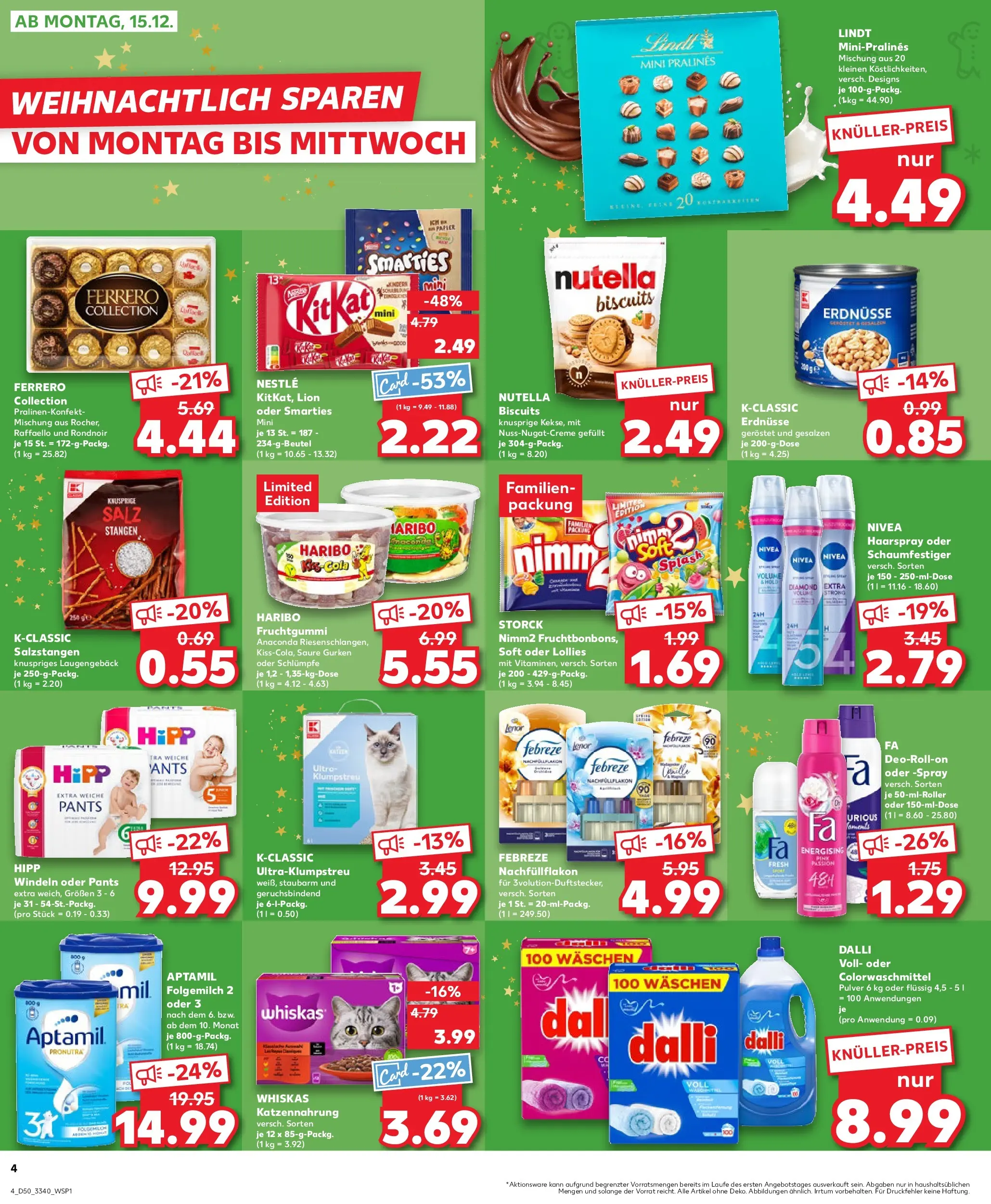 Prospekt Kaufland ab 14.12.2025 » Angebote Online zum Blättern | Seite: 4 | Produkte: Lenor, Deodorant, Salz, Whiskas