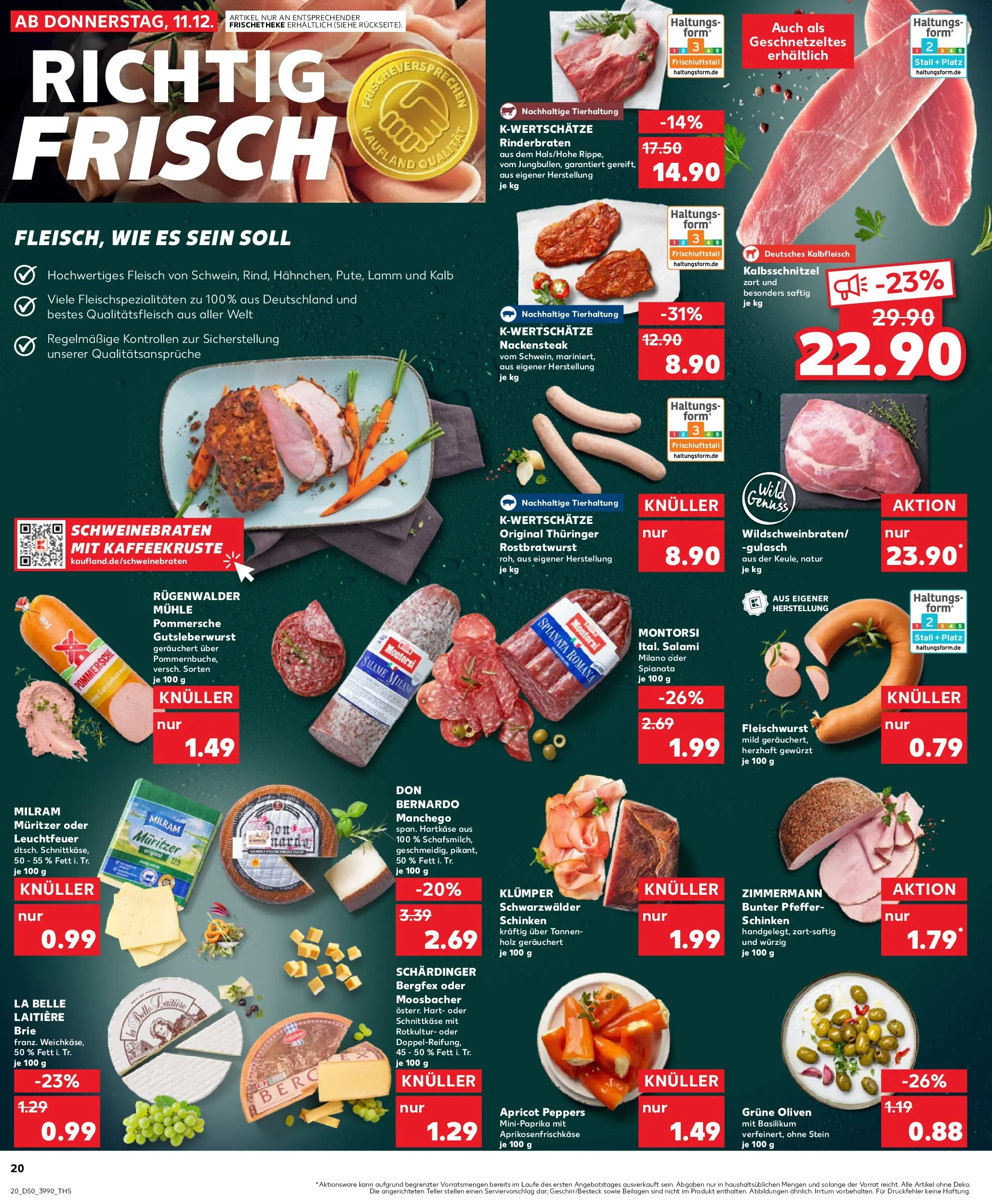Prospekt Kaufland ab 14.12.2025 » Angebote Online zum Blättern | Seite: 20 | Produkte: Rinderbraten, Mühle, Steak, Fleisch