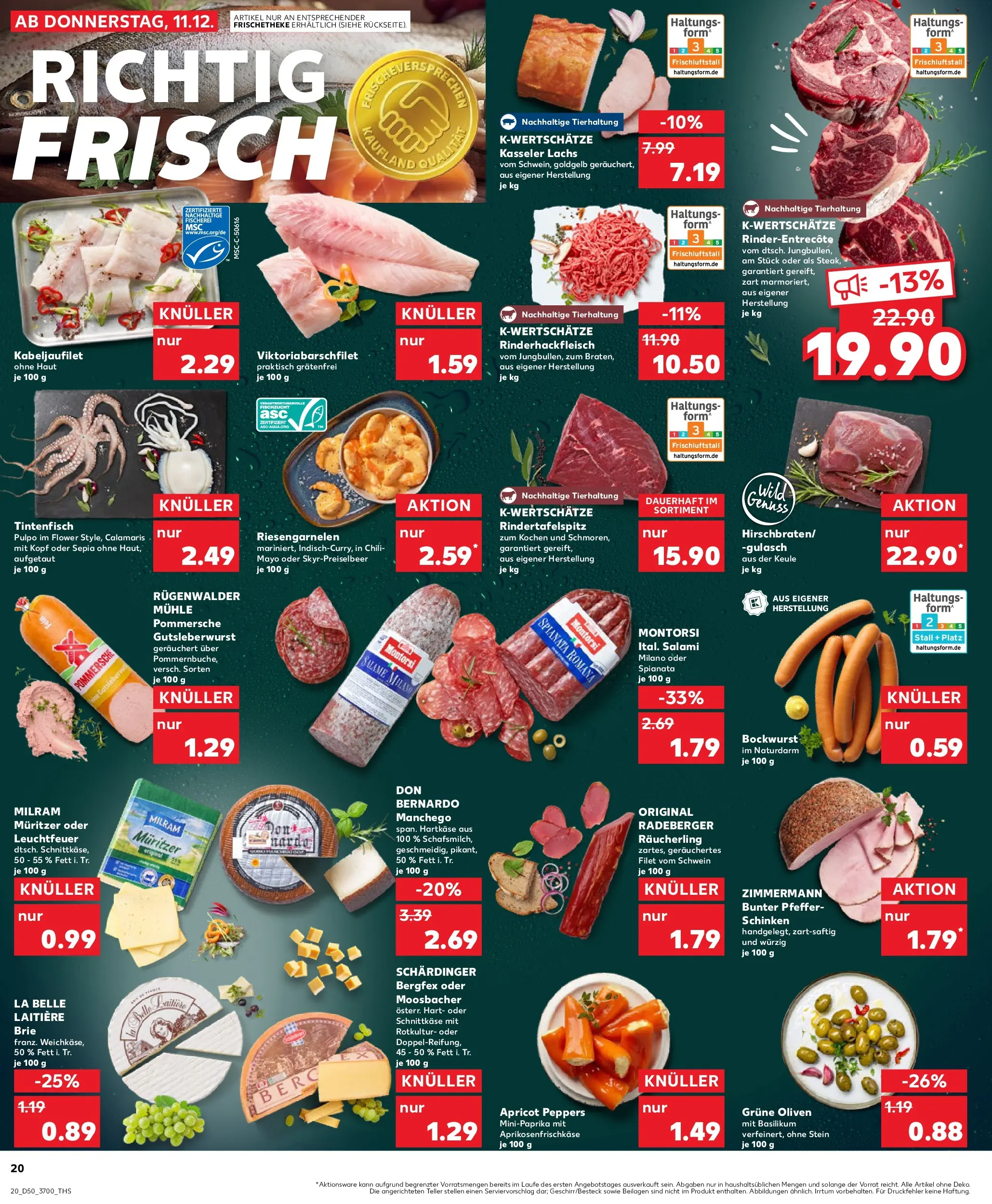 Prospekt Kaufland ab 14.12.2025 » Angebote Online zum Blättern | Seite: 20 | Produkte: Bockwurst, Mühle, Schinken, Steak