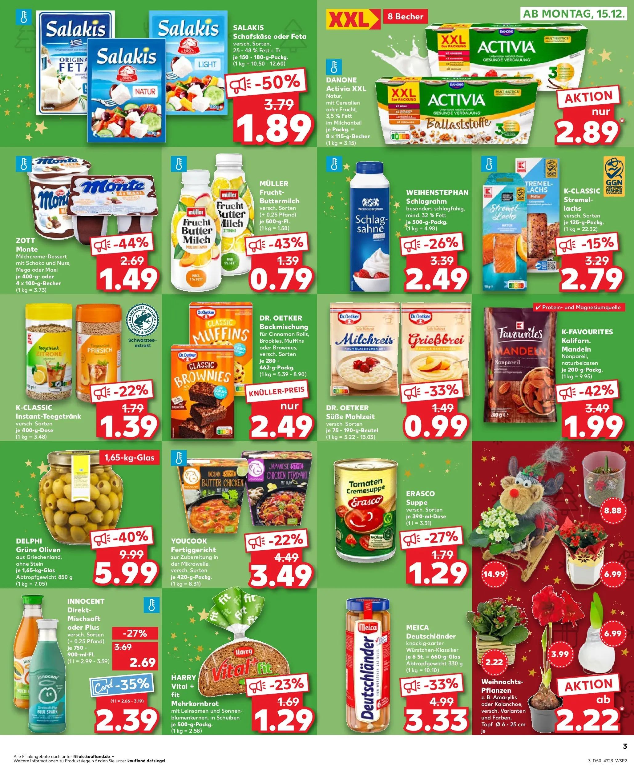 Prospekt Kaufland ab 14.12.2025 » Angebote Online zum Blättern | Seite: 3 | Produkte: Activia, Buttermilch, Milch, Lachs