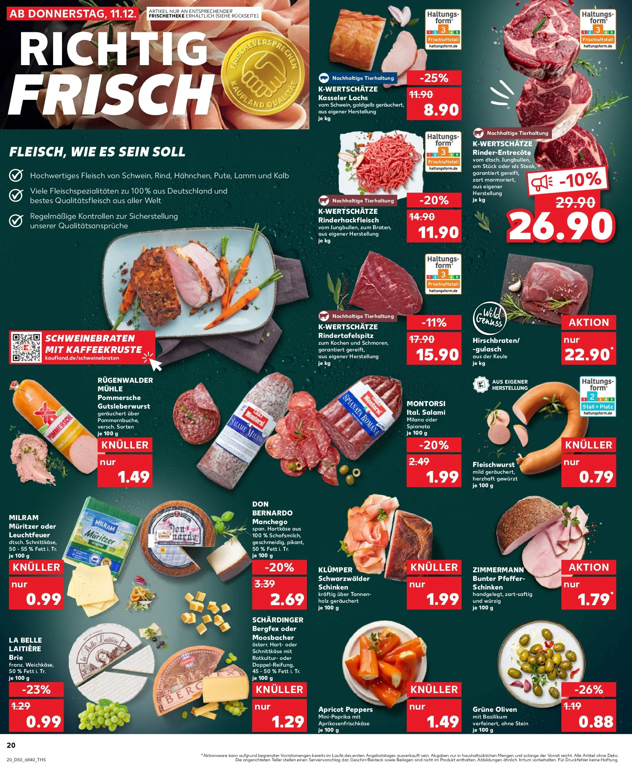 Prospekt Kaufland ab 14.12.2025 » Angebote Online zum Blättern | Seite: 20 | Produkte: Mühle, Milram, Schinken, Fleisch