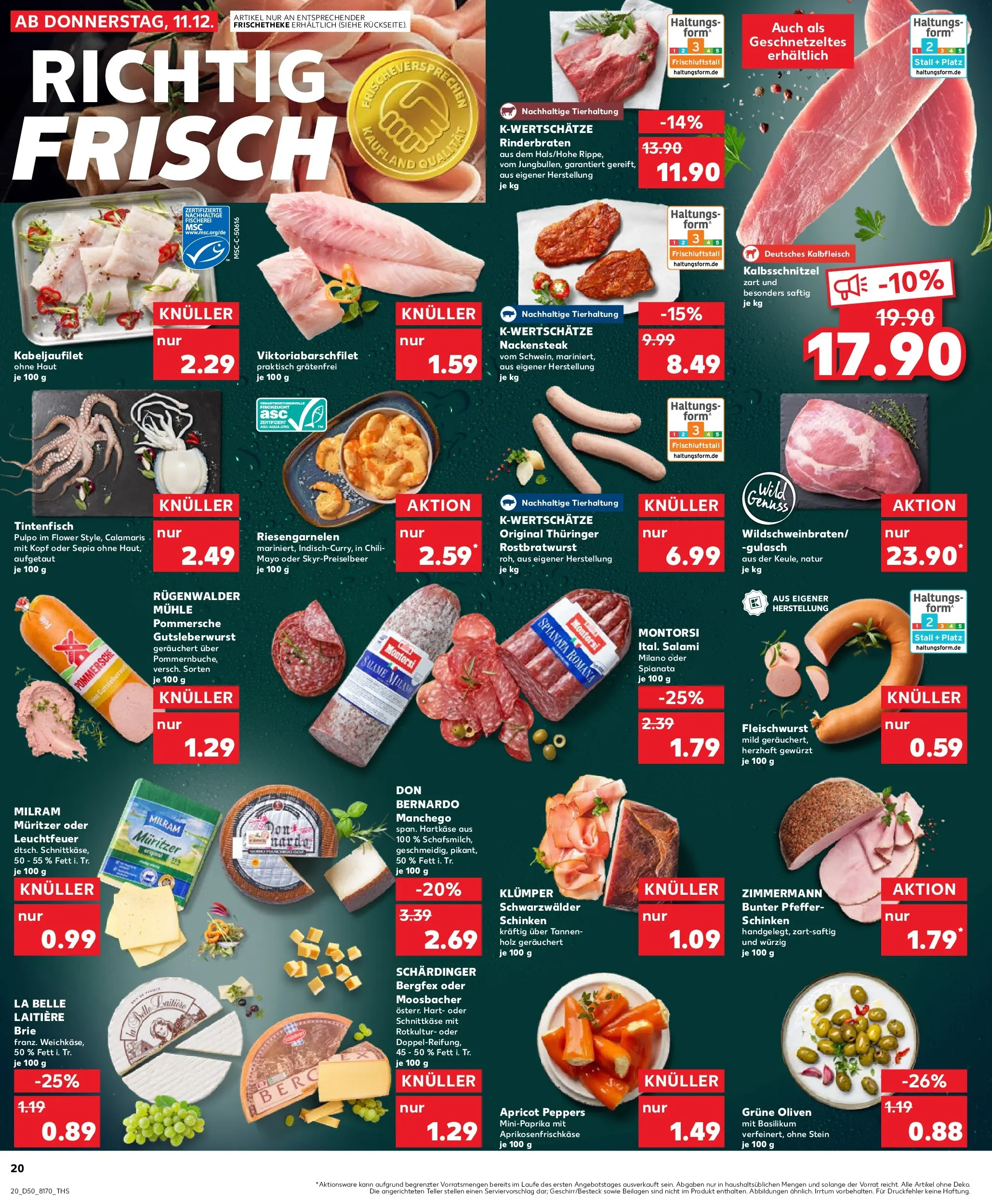 Prospekt Kaufland ab 14.12.2025 » Angebote Online zum Blättern | Seite: 20 | Produkte: Milram, Pfeffer, Chili, Salami