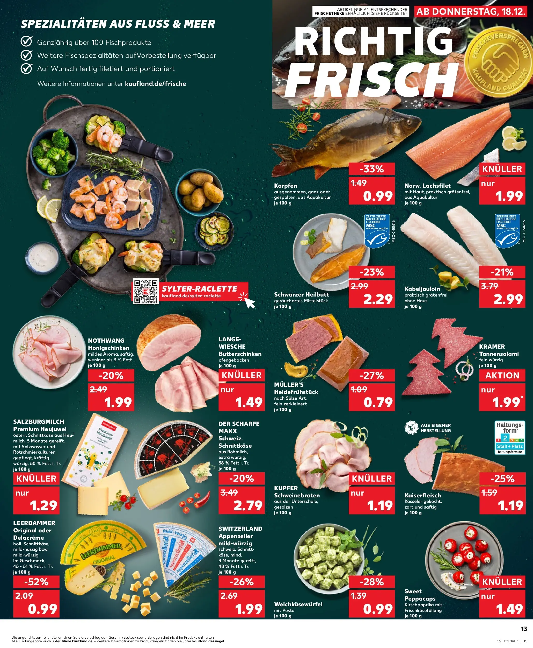 Prospekt Kaufland ab 18.12.2025 » Angebote Online zum Blättern | Seite: 13 | Produkte: Theke, Leerdammer, Salami
