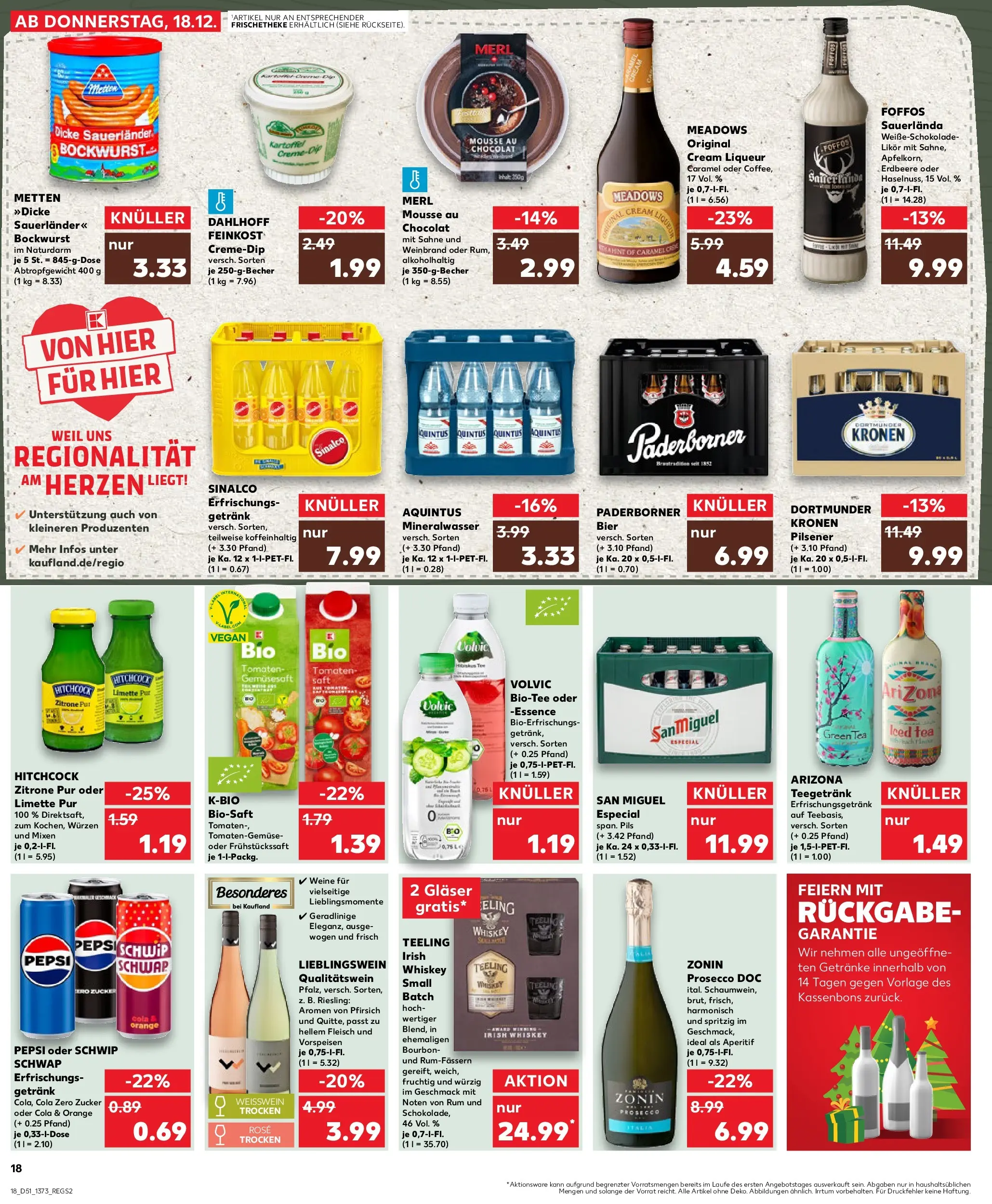 Prospekt Kaufland ab 18.12.2025 » Angebote Online zum Blättern | Seite: 18 | Produkte: Pils, Zucker, Bourbon, Whiskey