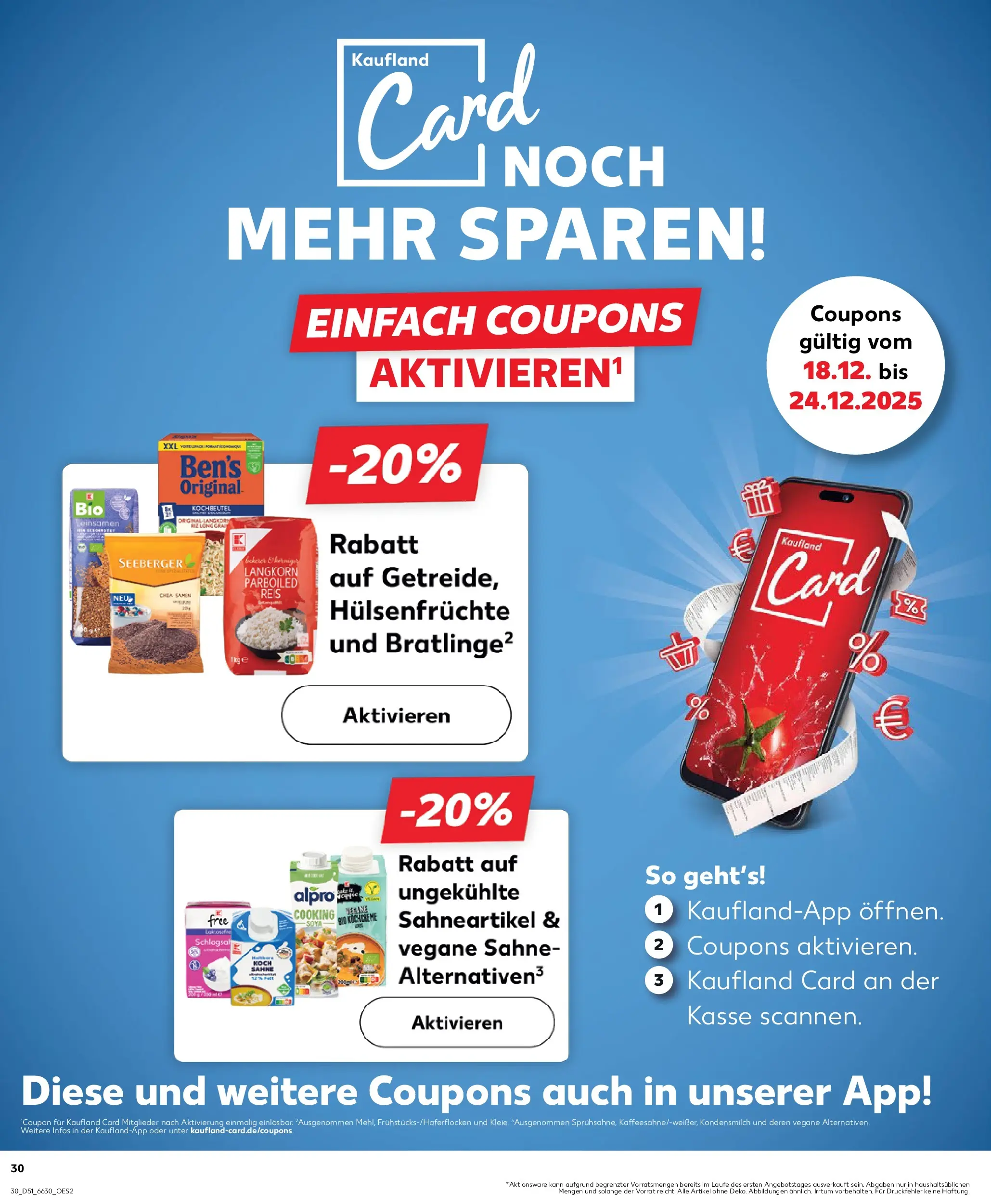 Prospekt Kaufland ab 17.12.2025 » Angebote Online zum Blättern | Seite: 30 | Produkte: Schlagsahne, Alpro, Reis, Sahne