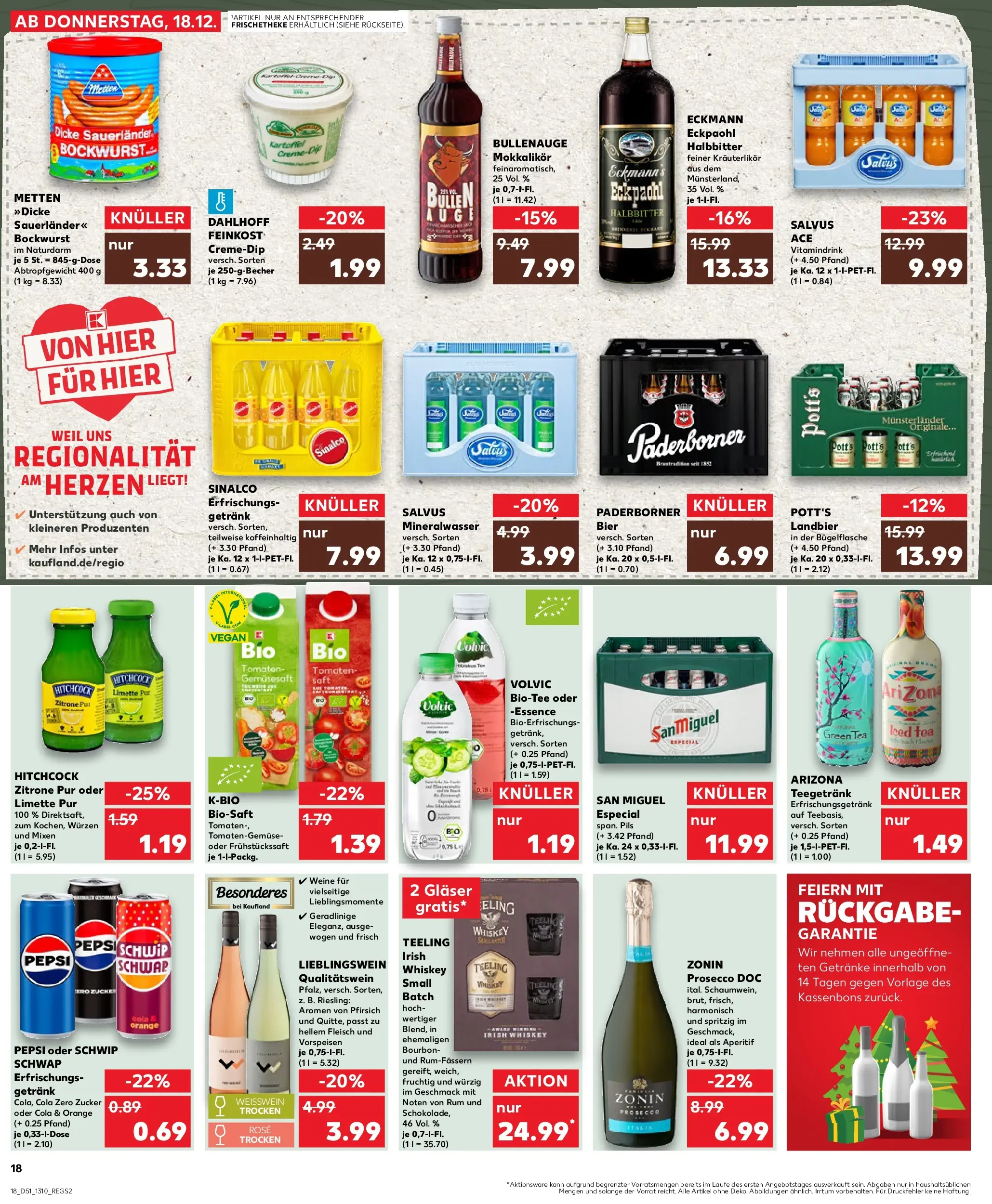 Prospekt Kaufland ab 18.12.2025 » Angebote Online zum Blättern | Seite: 18 | Produkte: Bier, Pils, Zucker, Zitrone