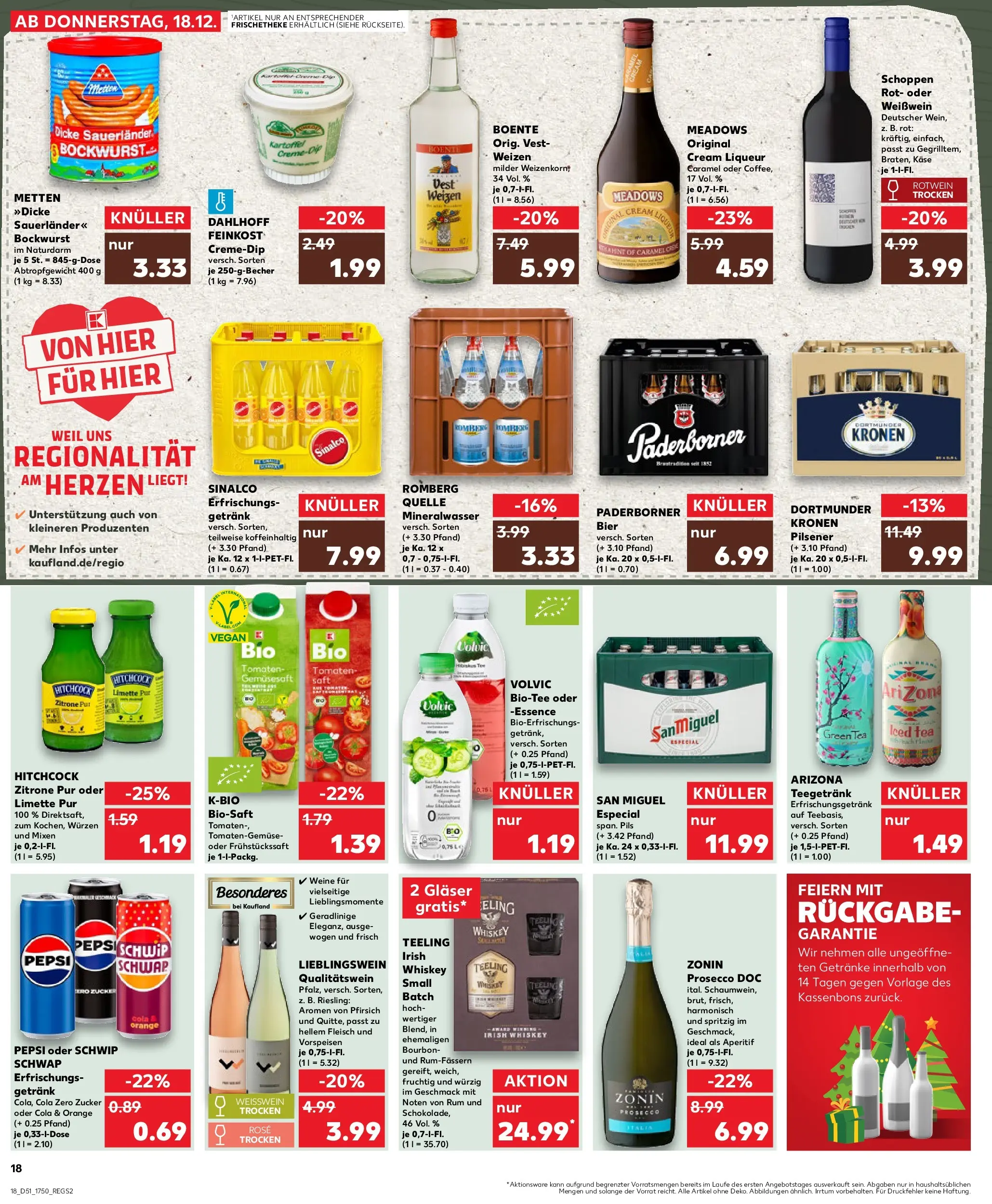 Prospekt Kaufland ab 18.12.2025 » Angebote Online zum Blättern | Seite: 18 | Produkte: Rum, Pils, Limette, Pepsi