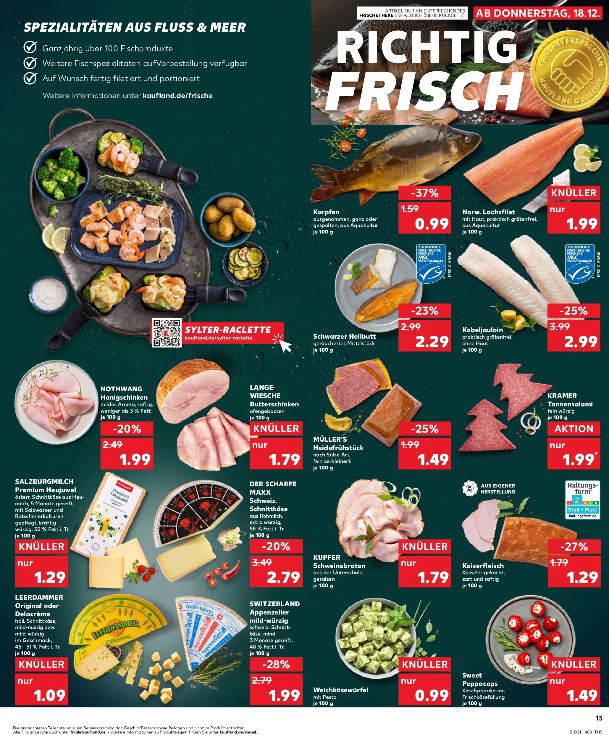 Prospekt Kaufland ab 18.12.2025 » Angebote Online zum Blättern | Seite: 13 | Produkte: Butter, Theke, Leerdammer