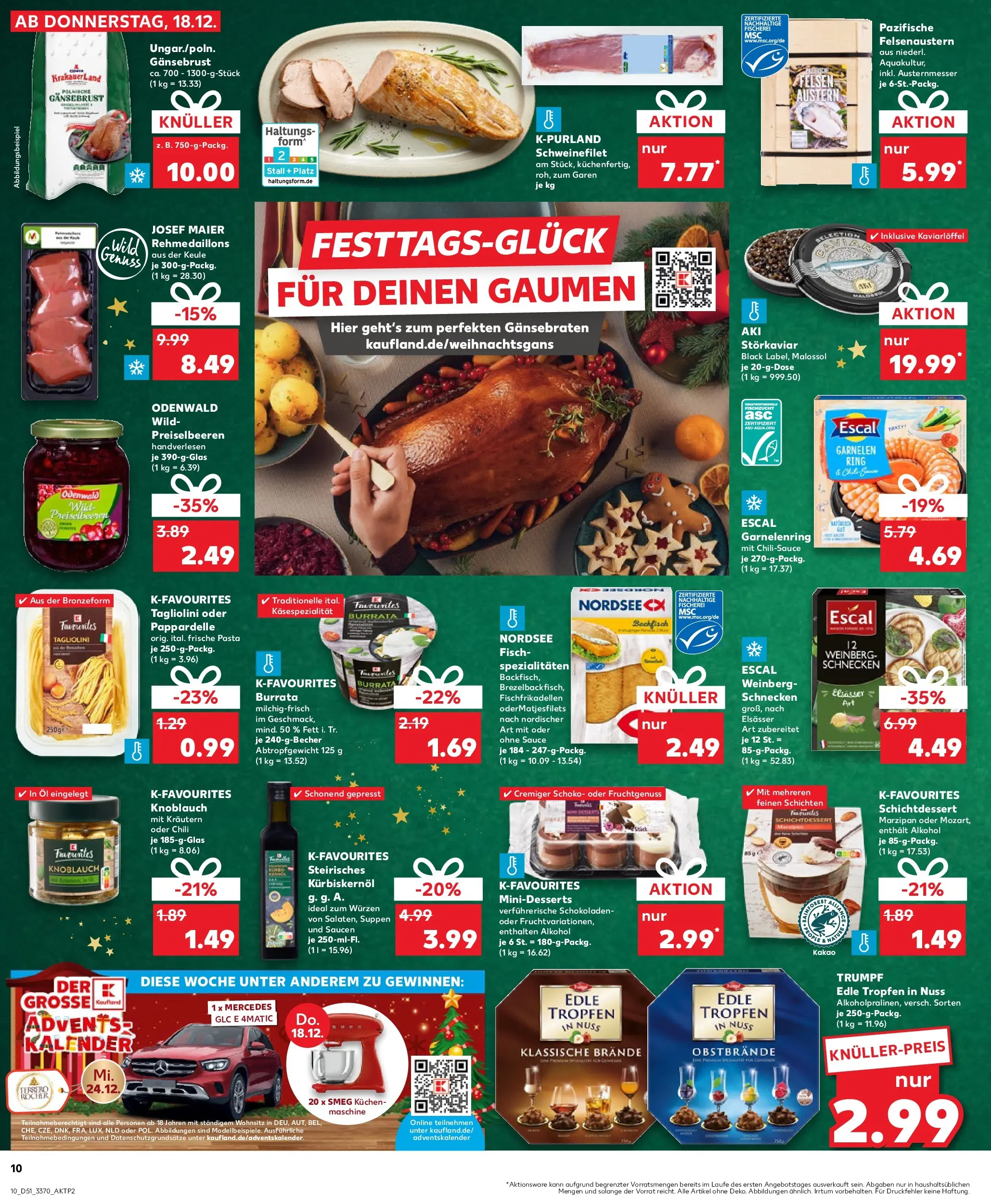 Prospekt Kaufland ab 18.12.2025 » Angebote Online zum Blättern | Seite: 10 | Produkte: Schweinefilet, Burrata, Chili, Pasta