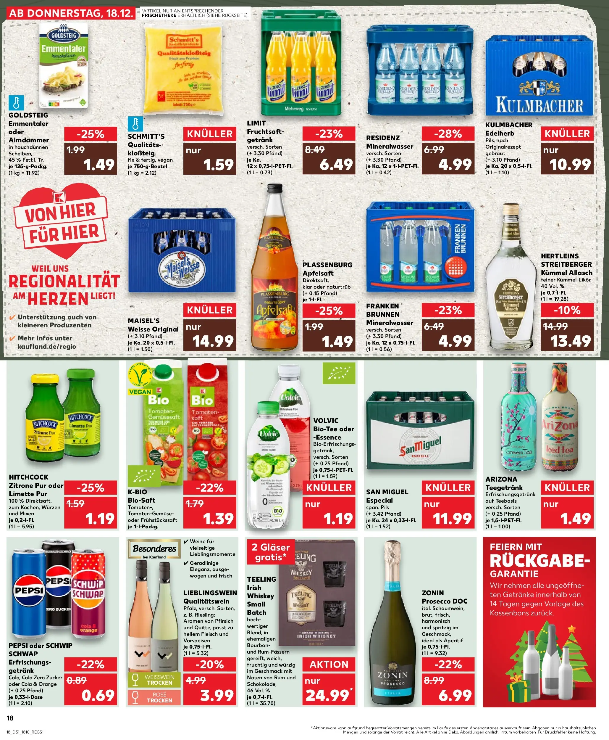 Prospekt Kaufland ab 18.12.2025 » Angebote Online zum Blättern | Seite: 18 | Produkte: Rum, Tomaten, Mineralwasser, Tee