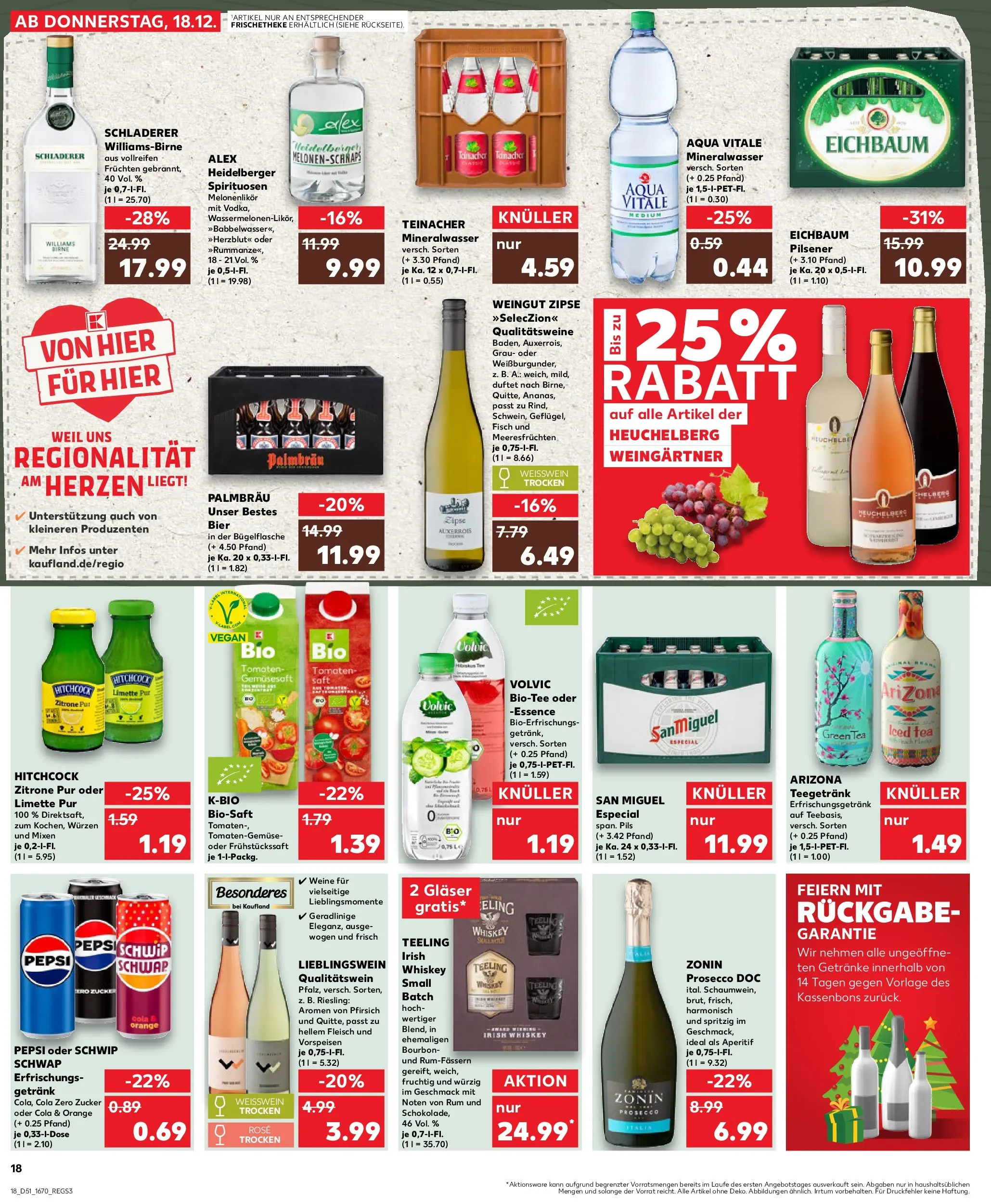 Prospekt Kaufland ab 18.12.2025 » Angebote Online zum Blättern | Seite: 18 | Produkte: Weißwein, Pils, Fisch, Tee