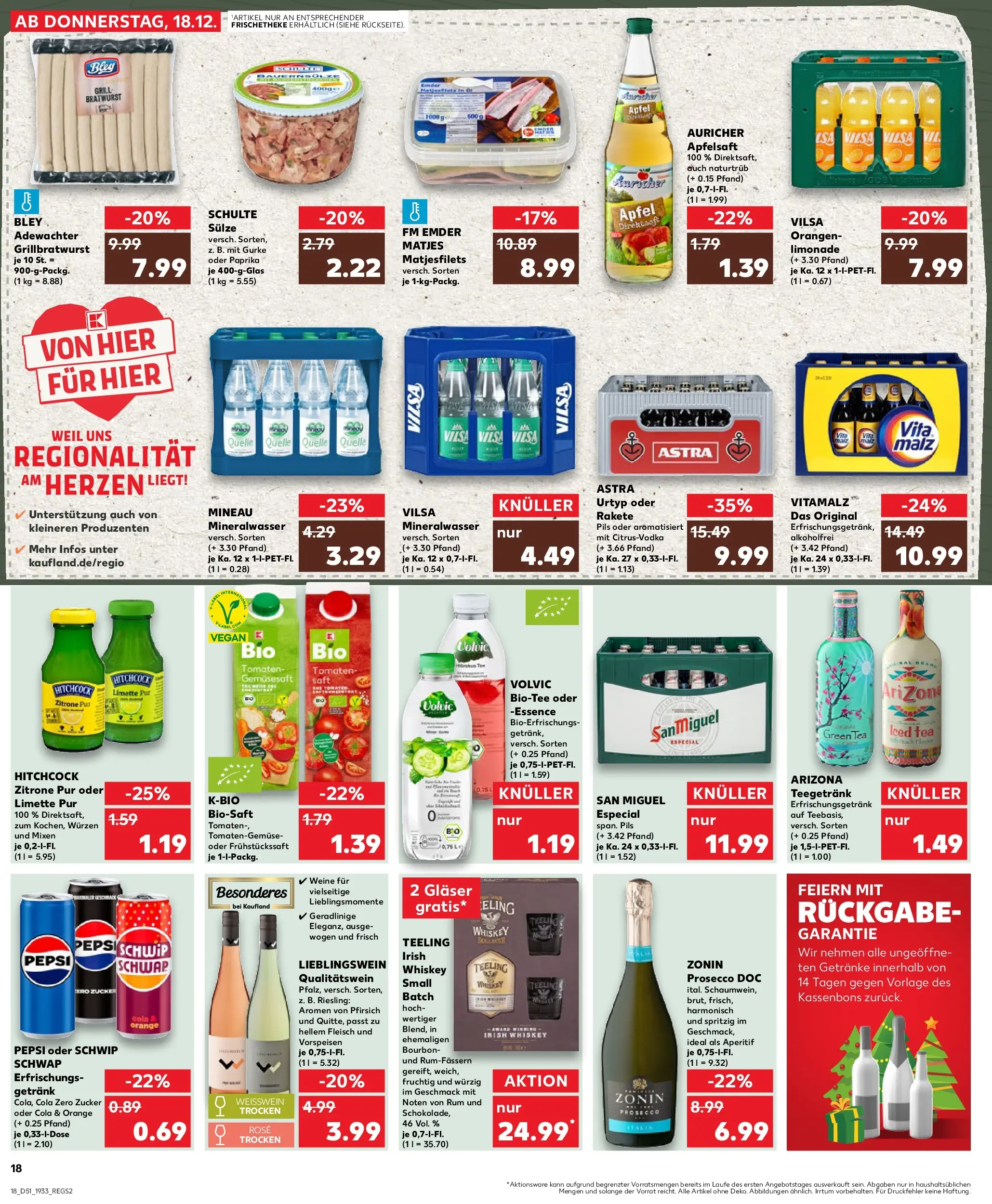 Prospekt Kaufland ab 18.12.2025 » Angebote Online zum Blättern | Seite: 18 | Produkte: Rum, Astra, Apple, Volvic