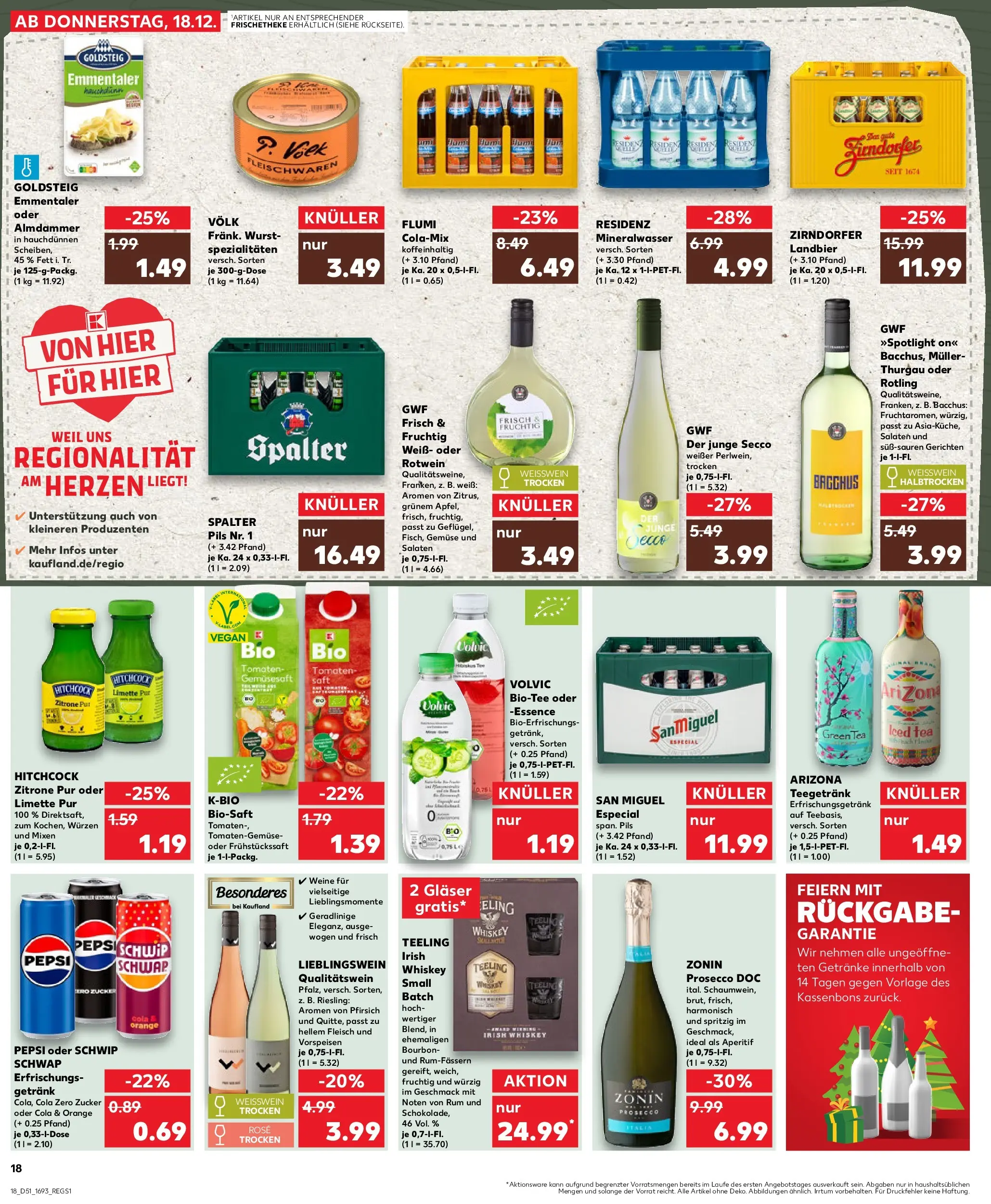 Prospekt Kaufland ab 18.12.2025 » Angebote Online zum Blättern | Seite: 18 | Produkte: Rotwein, Schwip schwap, Gemüse, Pepsi