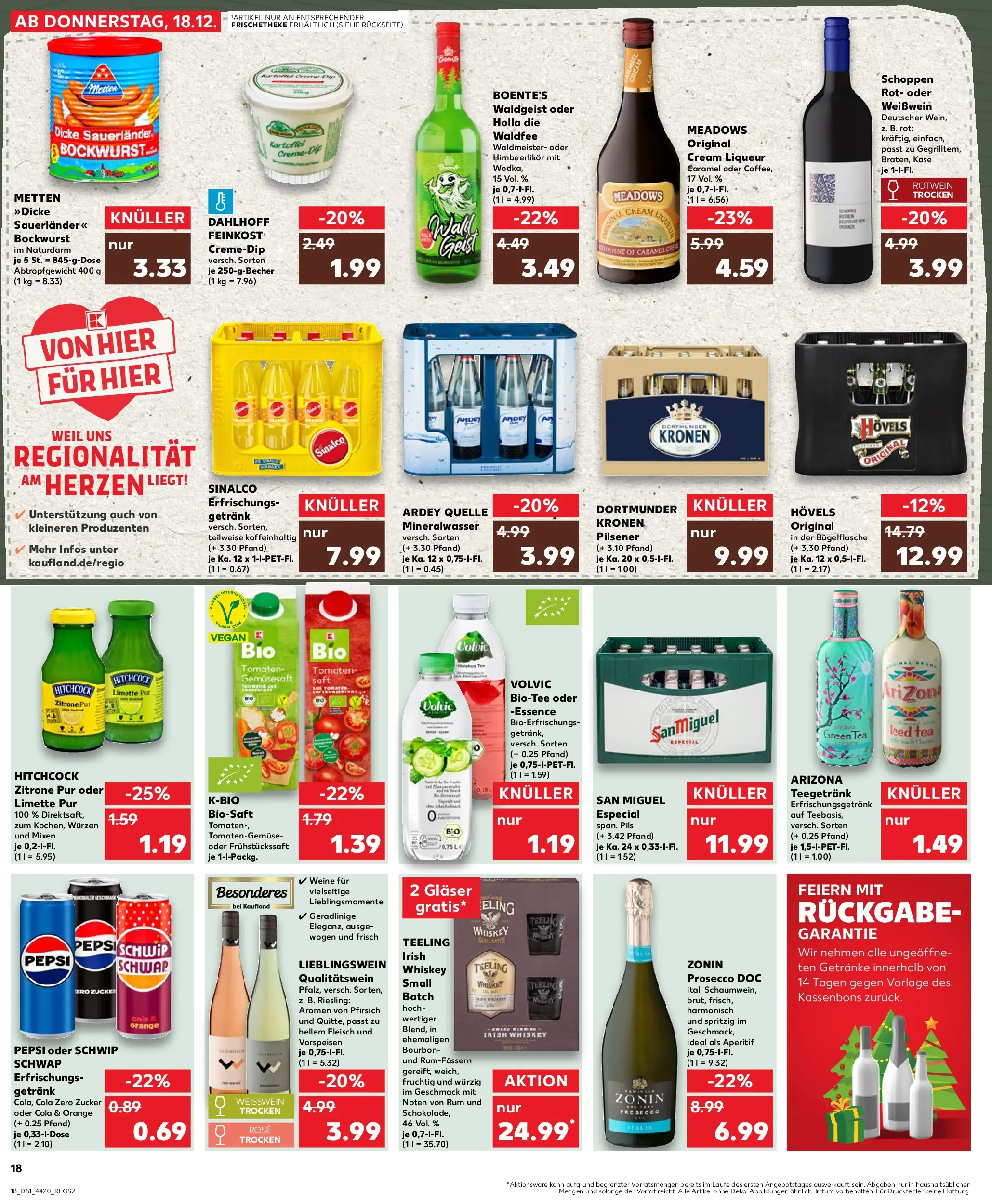 Prospekt Kaufland ab 18.12.2025 » Angebote Online zum Blättern | Seite: 18 | Produkte: Rum, Pils, Tomaten, Whiskey