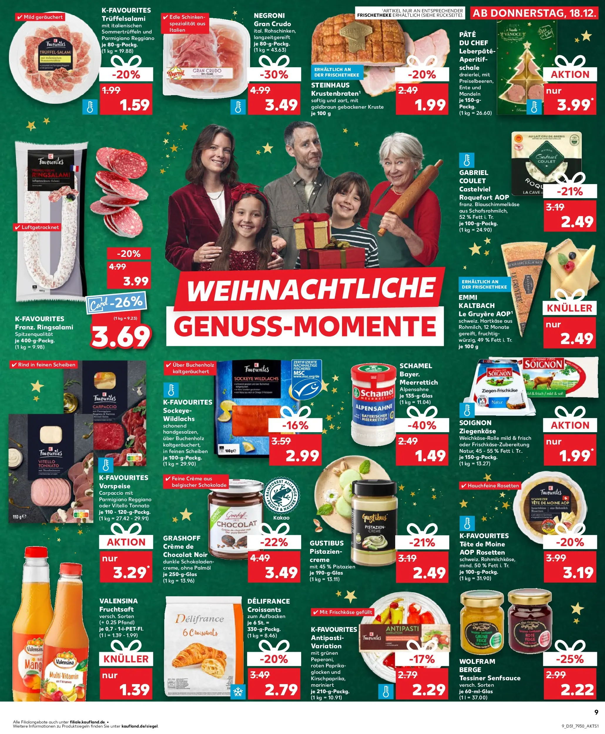 Prospekt Kaufland ab 18.12.2025 » Angebote Online zum Blättern | Seite: 9 | Produkte: Schokolade, Pistazien, Paprika, Schinken