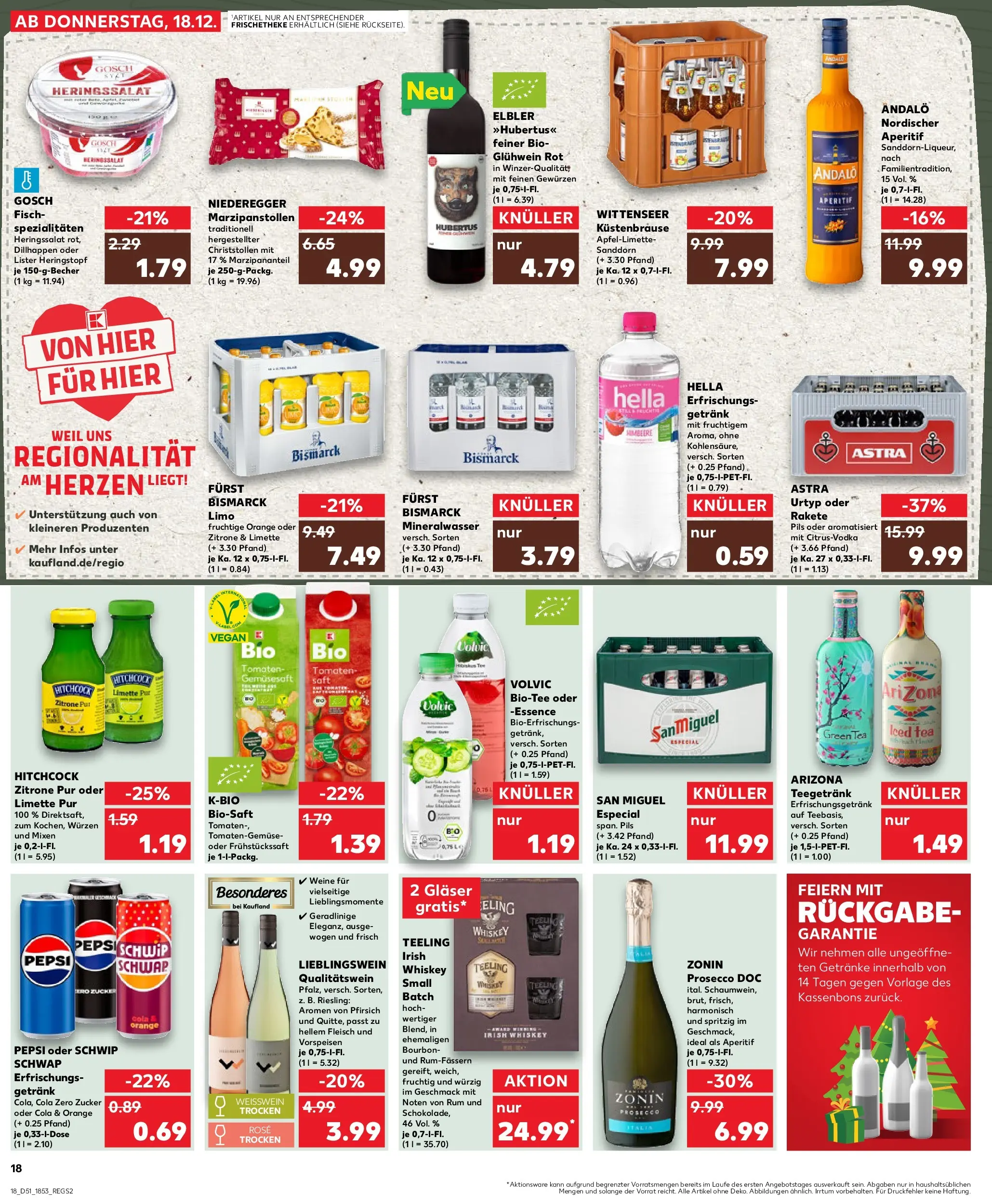 Prospekt Kaufland ab 18.12.2025 » Angebote Online zum Blättern | Seite: 18 | Produkte: Limonade, Schwip schwap, Pepsi, Fleisch