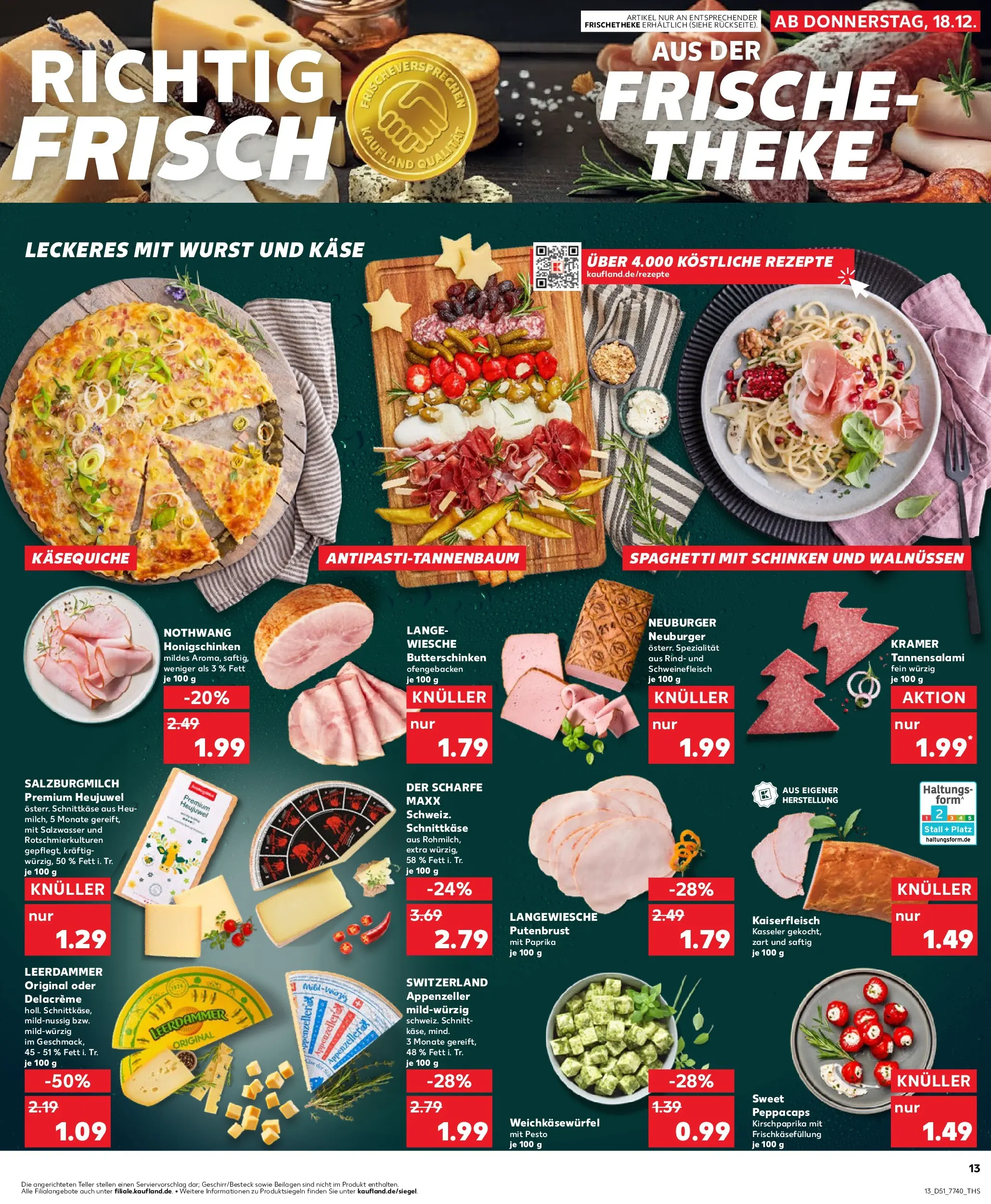 Prospekt Kaufland ab 18.12.2025 » Angebote Online zum Blättern | Seite: 13 | Produkte: Käse, Leerdammer, Paprika, Wurst