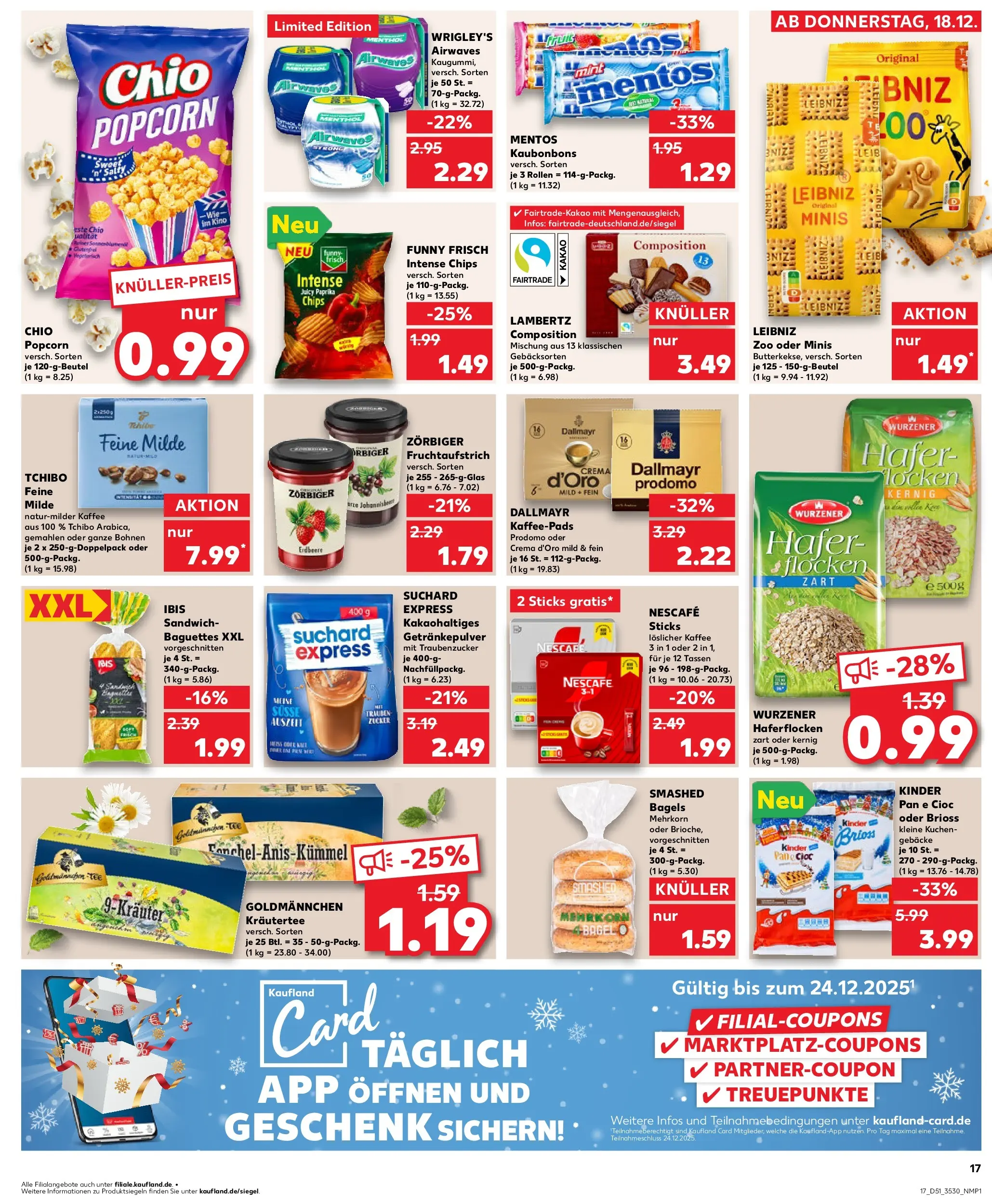 Prospekt Kaufland ab 18.12.2025 » Angebote Online zum Blättern | Seite: 17 | Produkte: Kaffeepads, Nescafe, Kaffee, Funny frisch