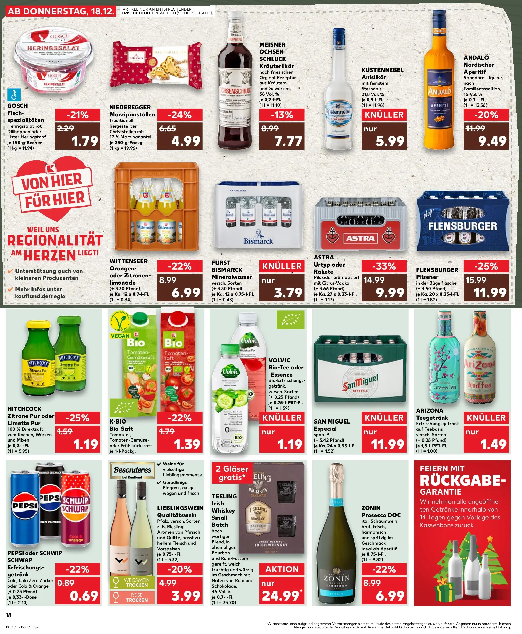 Prospekt Kaufland ab 18.12.2025 » Angebote Online zum Blättern | Seite: 18 | Produkte: Rum, Schwip schwap, Flensburger, Bourbon