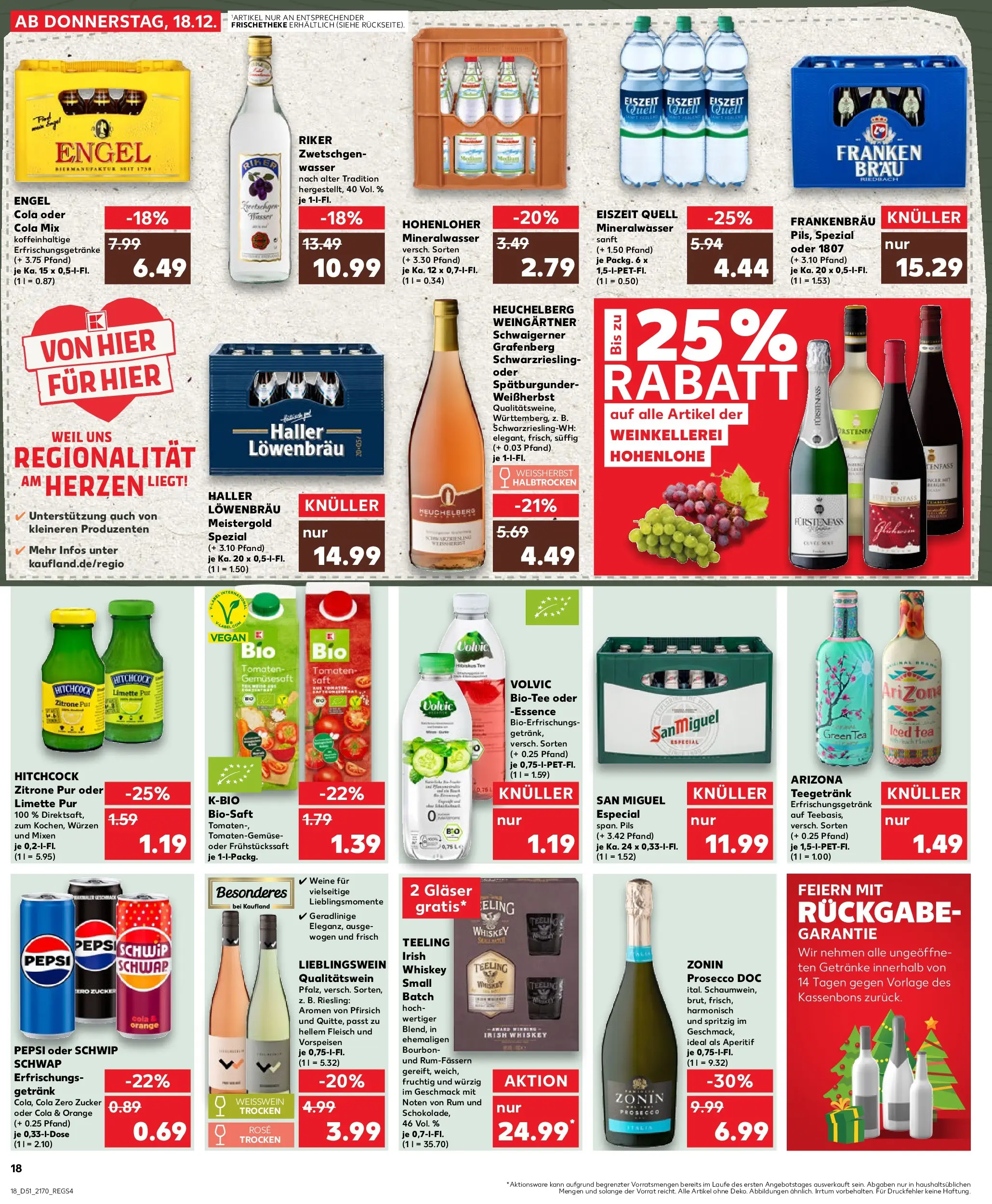 Prospekt Kaufland ab 18.12.2025 » Angebote Online zum Blättern | Seite: 18 | Produkte: Rum, Schwip schwap, Zitrone, Volvic