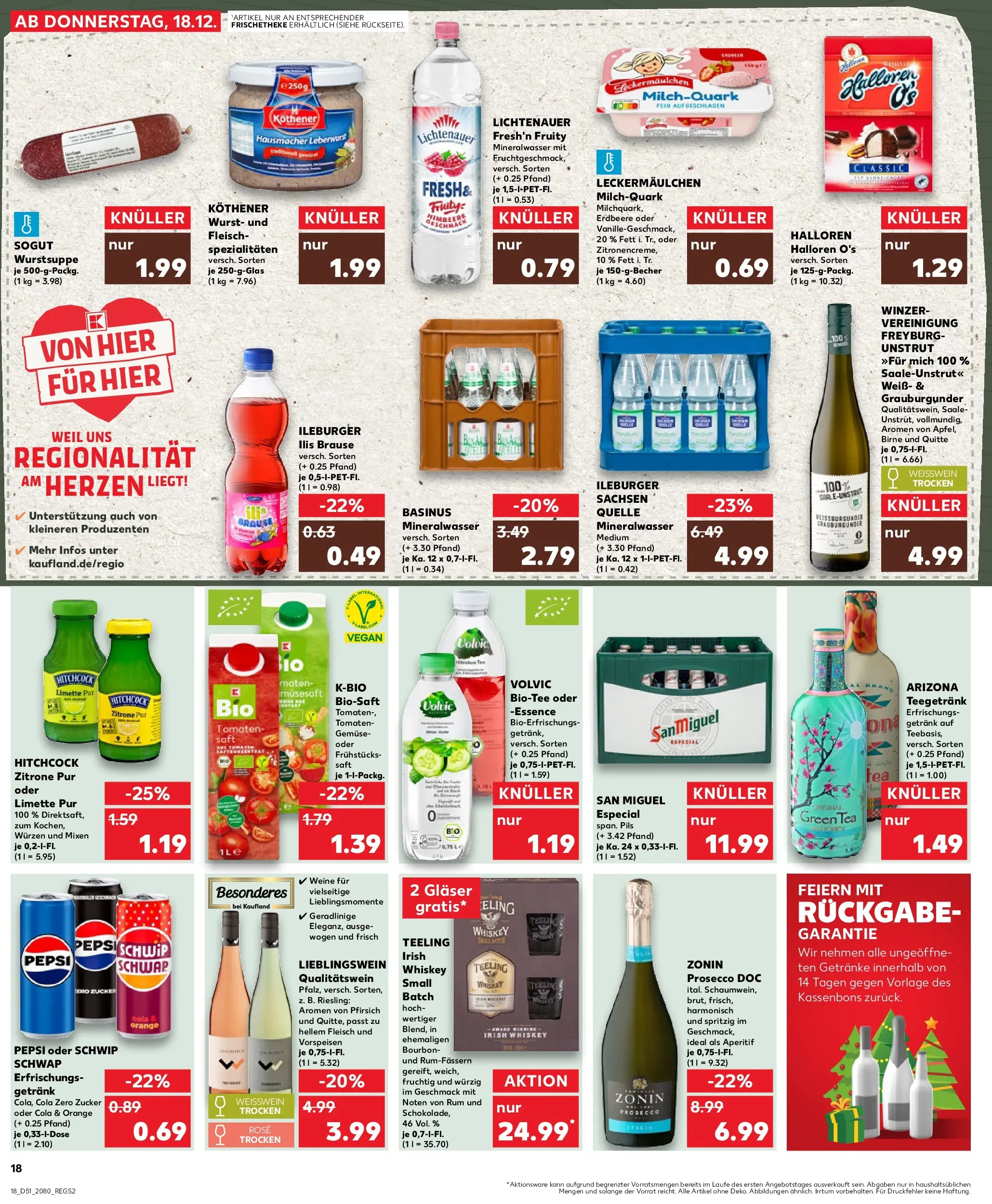 Prospekt Kaufland ab 18.12.2025 » Angebote Online zum Blättern | Seite: 18 | Produkte: Weißwein, Weißwein trocken, Prosecco, Zitrone