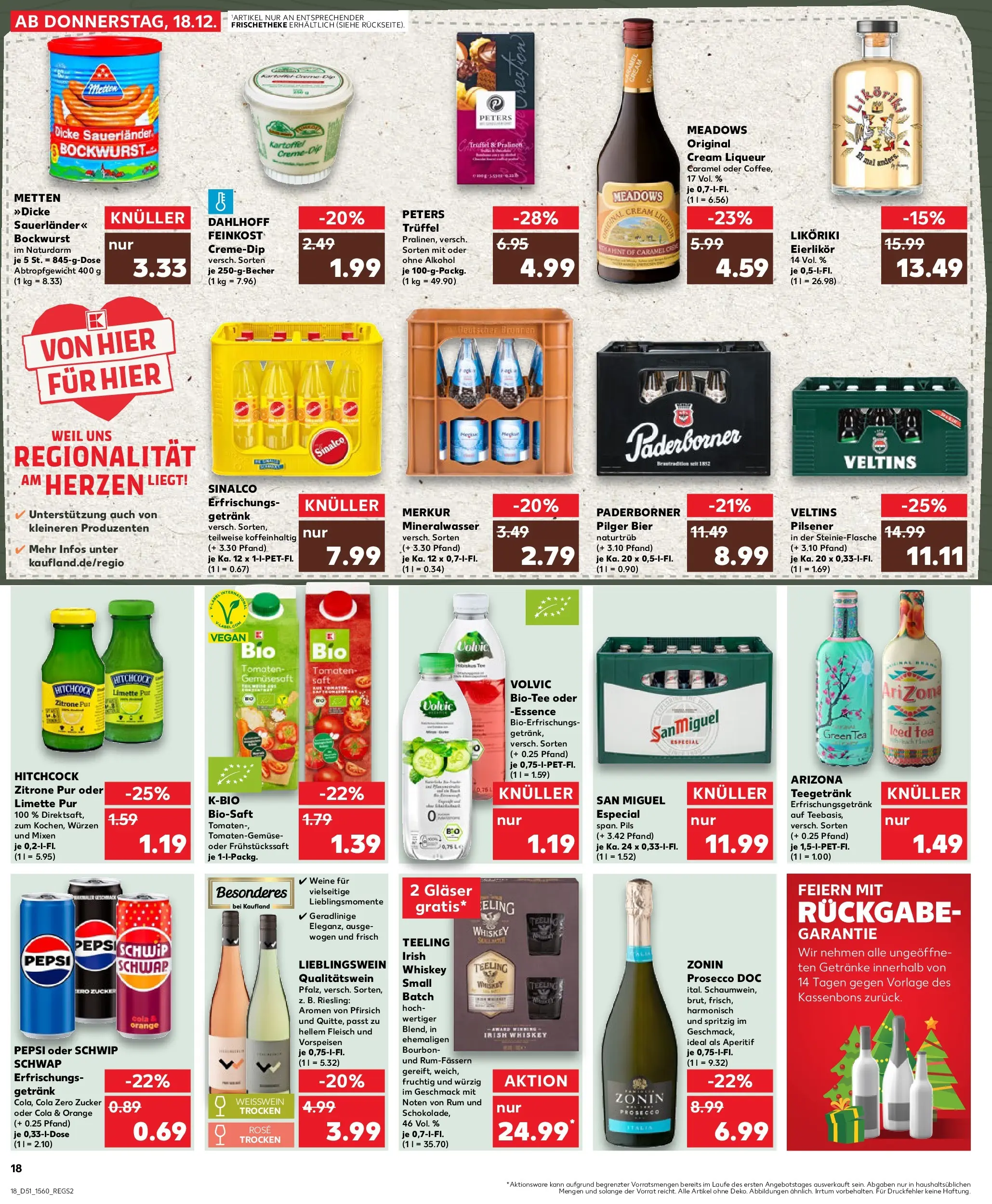 Prospekt Kaufland ab 18.12.2025 » Angebote Online zum Blättern | Seite: 18 | Produkte: Dicke sauerlander bockwurst, Schwip schwap, Zucker, Zitrone