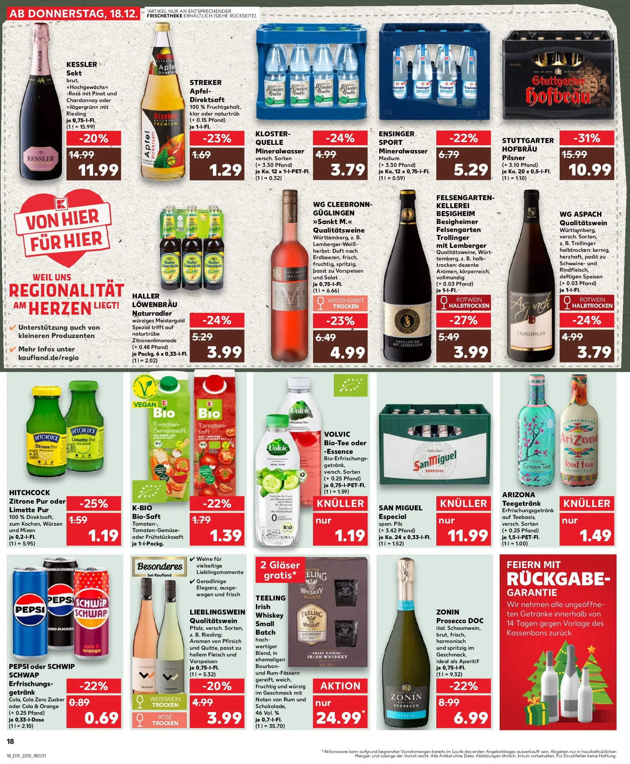 Prospekt Kaufland ab 18.12.2025 » Angebote Online zum Blättern | Seite: 18 | Produkte: Weißwein, Rotwein, Limette, Bourbon
