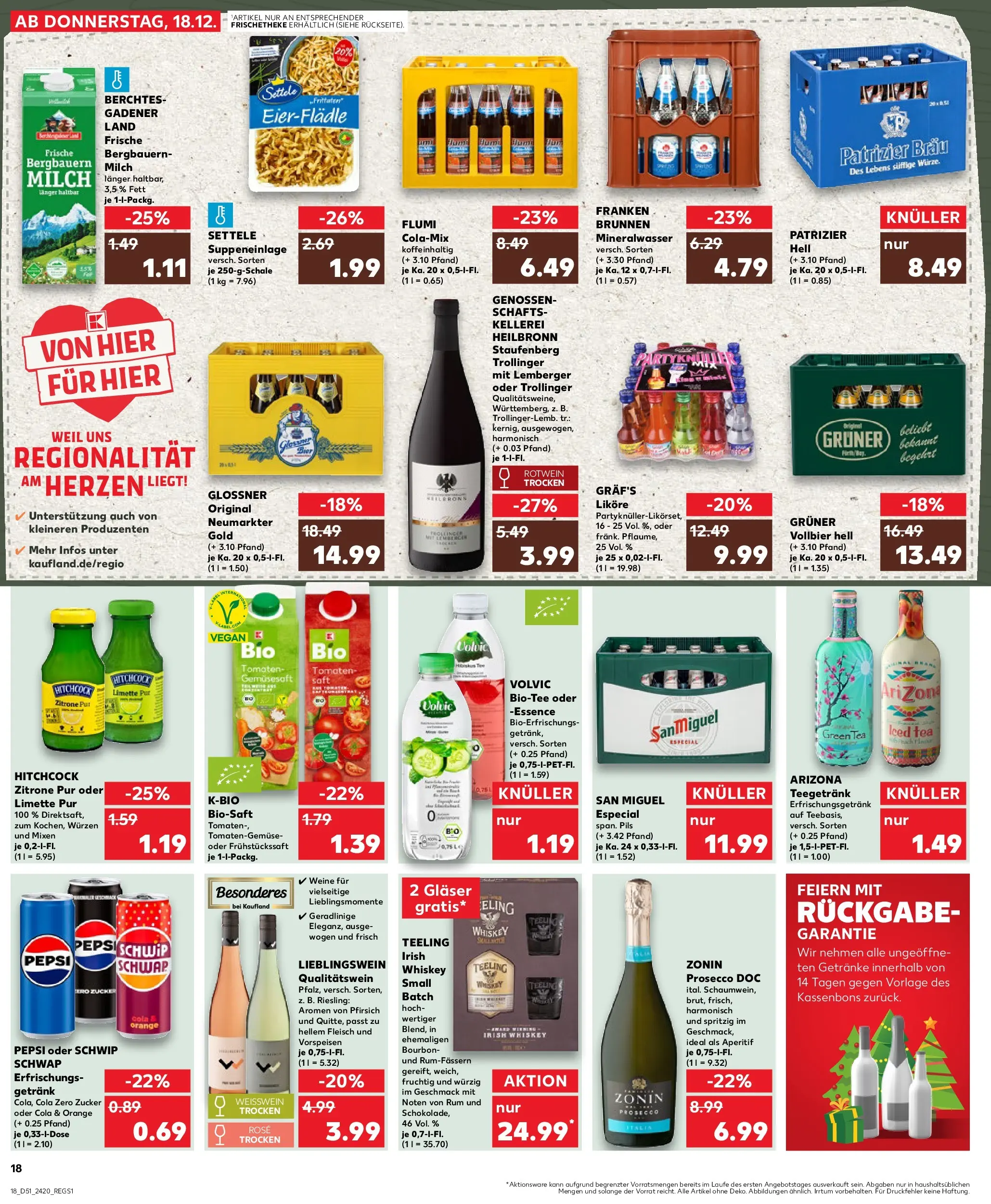 Prospekt Kaufland ab 18.12.2025 » Angebote Online zum Blättern | Seite: 18 | Produkte: Tomaten, Schwip schwap, Prosecco, Zitrone