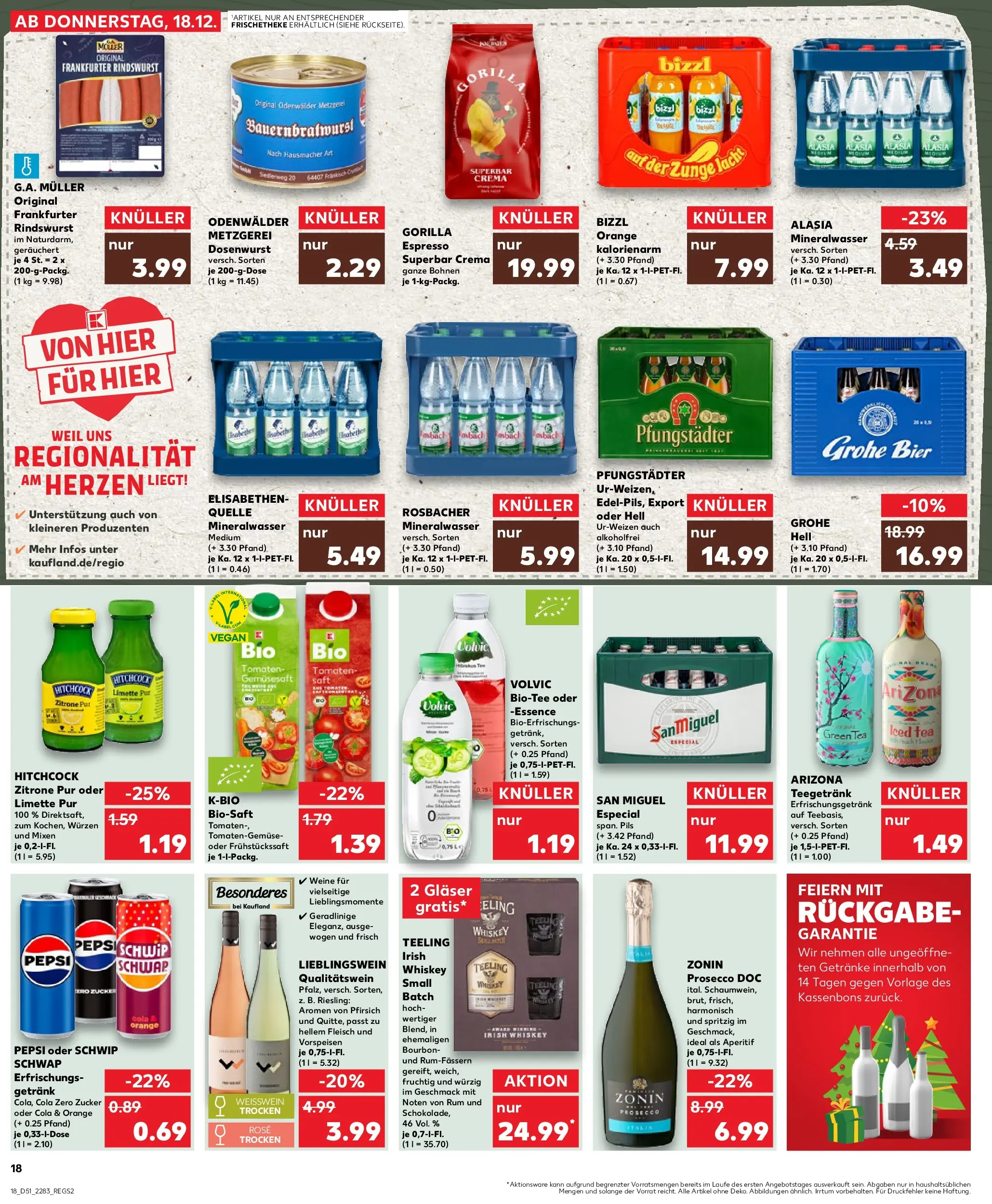 Prospekt Kaufland ab 18.12.2025 » Angebote Online zum Blättern | Seite: 18 | Produkte: Rum, Schwip schwap, Mineralwasser, Zitrone