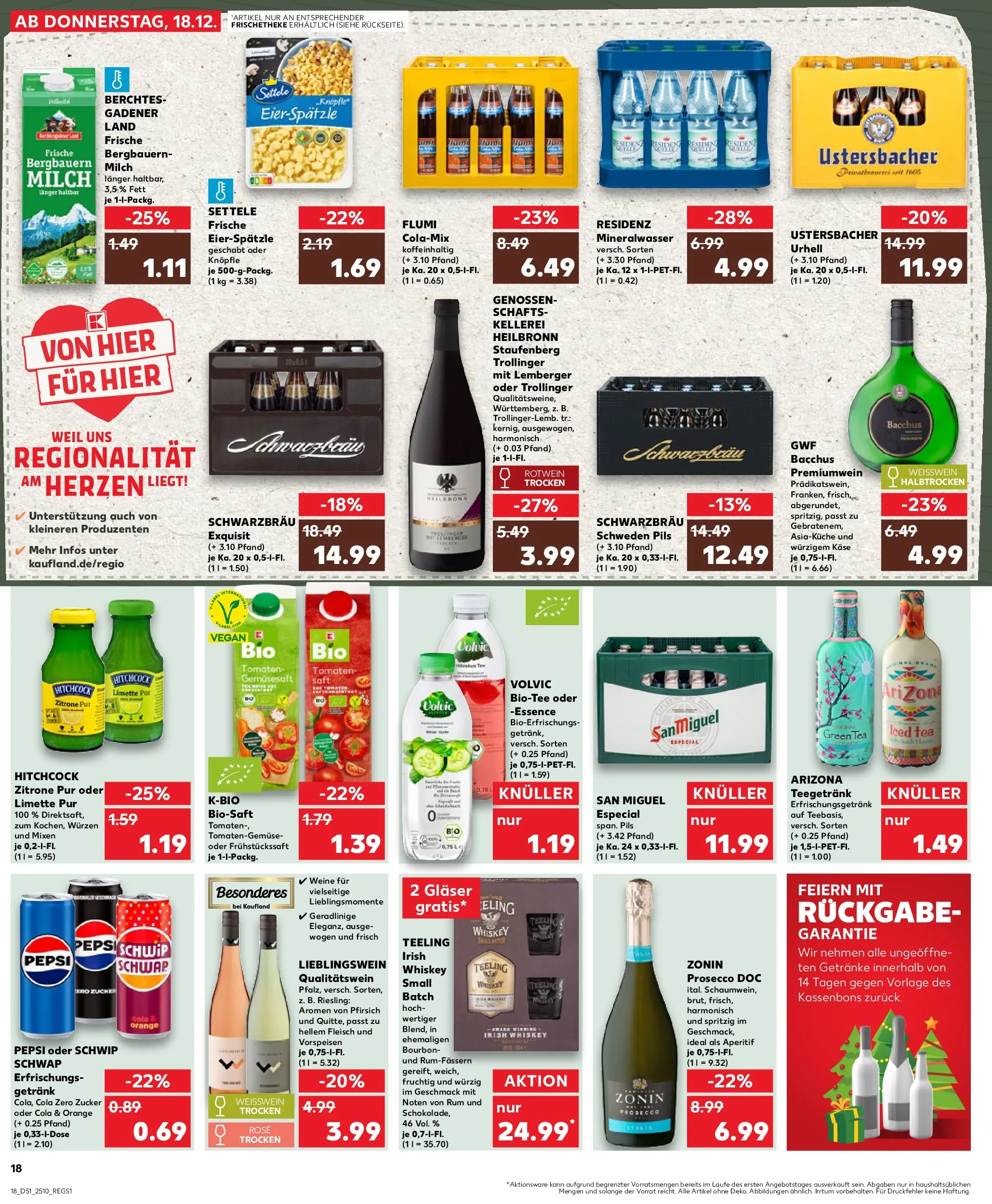 Prospekt Kaufland ab 18.12.2025 » Angebote Online zum Blättern | Seite: 18 | Produkte: Rotwein, Pfirsich, Pepsi, Whiskey