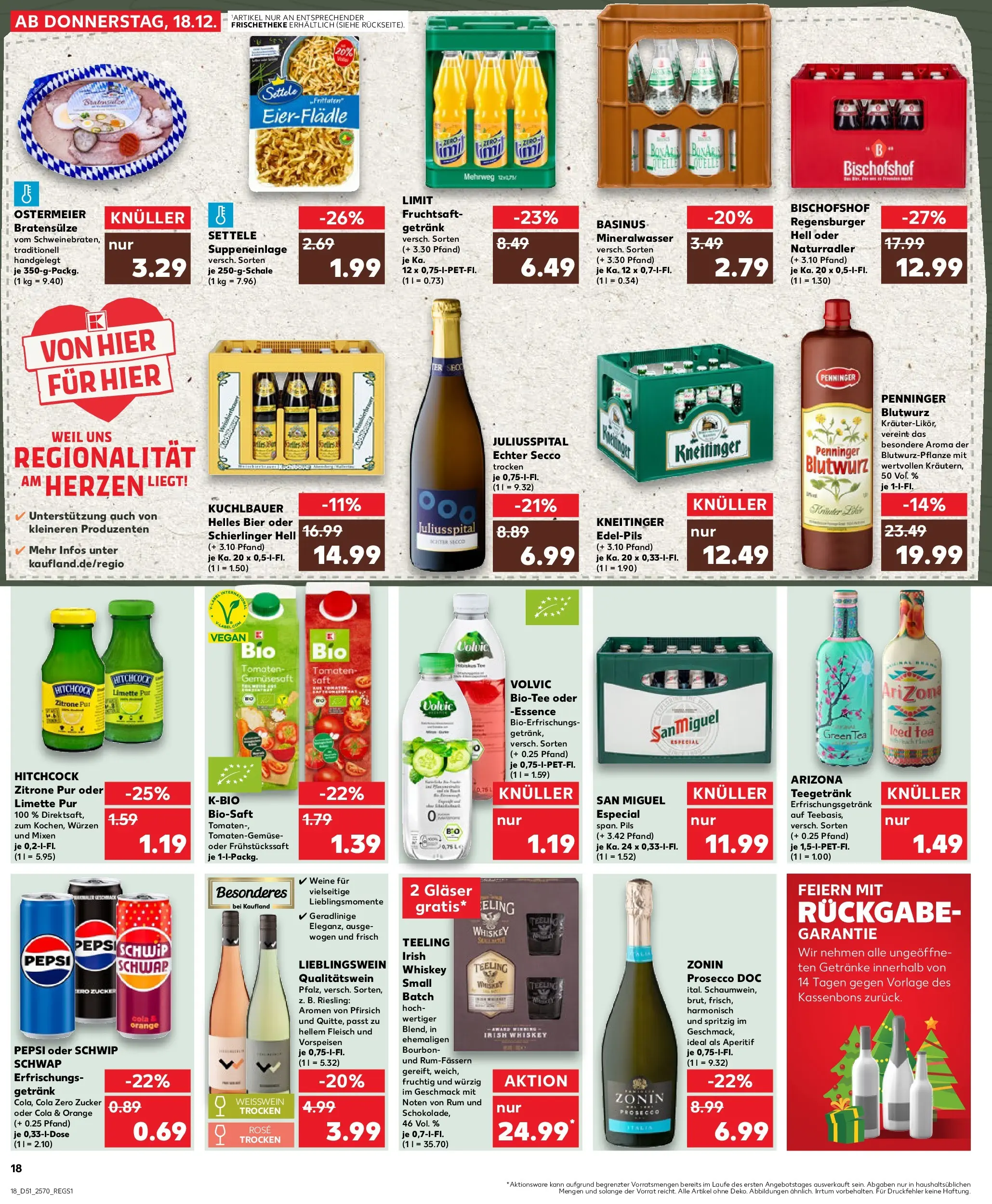 Prospekt Kaufland ab 18.12.2025 » Angebote Online zum Blättern | Seite: 18 | Produkte: Weißwein, Rum, Pils, Fruchtsaft