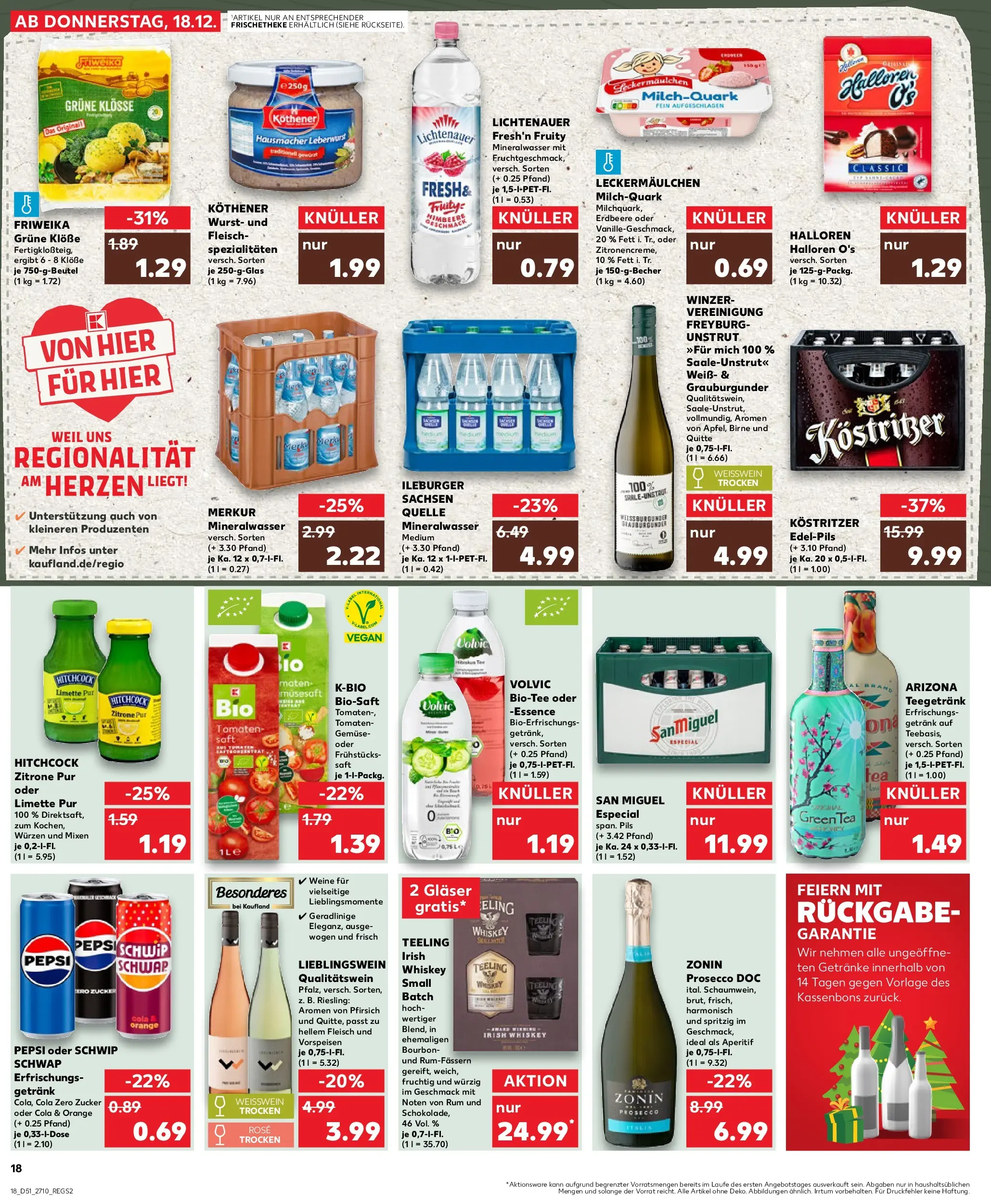 Prospekt Kaufland ab 18.12.2025 » Angebote Online zum Blättern | Seite: 18 | Produkte: Zitrone, Wurst, Birne, Volvic