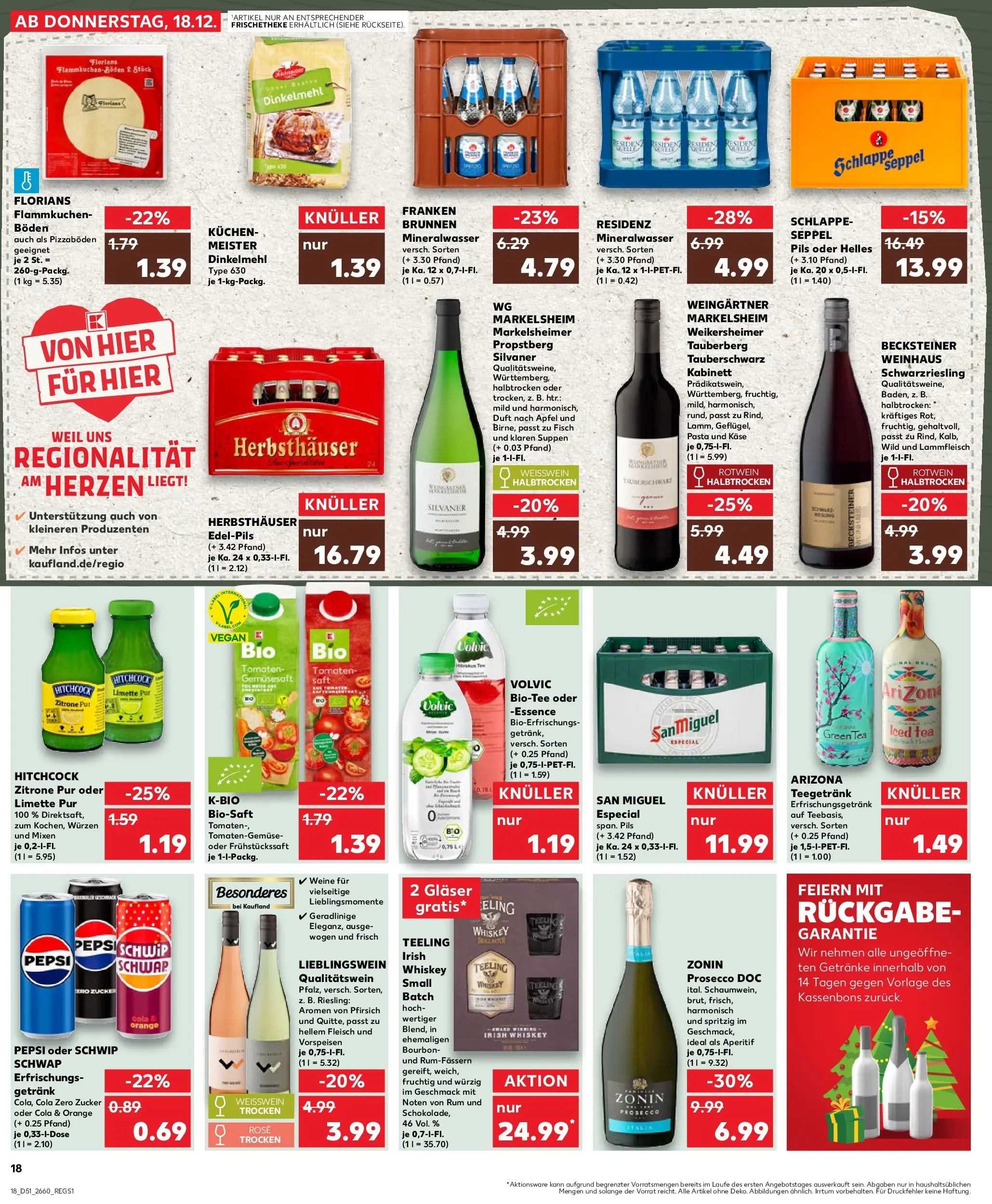 Prospekt Kaufland ab 18.12.2025 » Angebote Online zum Blättern | Seite: 18 | Produkte: Cola, Bourbon, Kuchen, Whiskey