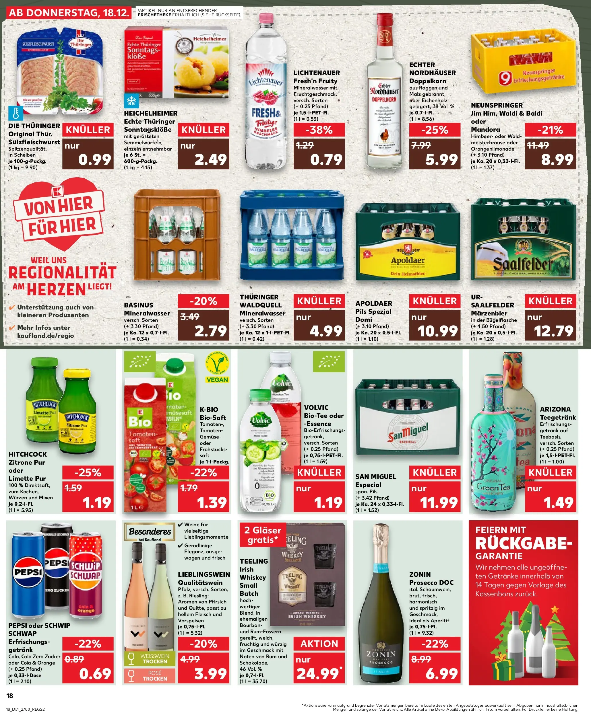 Prospekt Kaufland ab 18.12.2025 » Angebote Online zum Blättern | Seite: 18 | Produkte: Pils, Mineralwasser, Zitrone, Pepsi