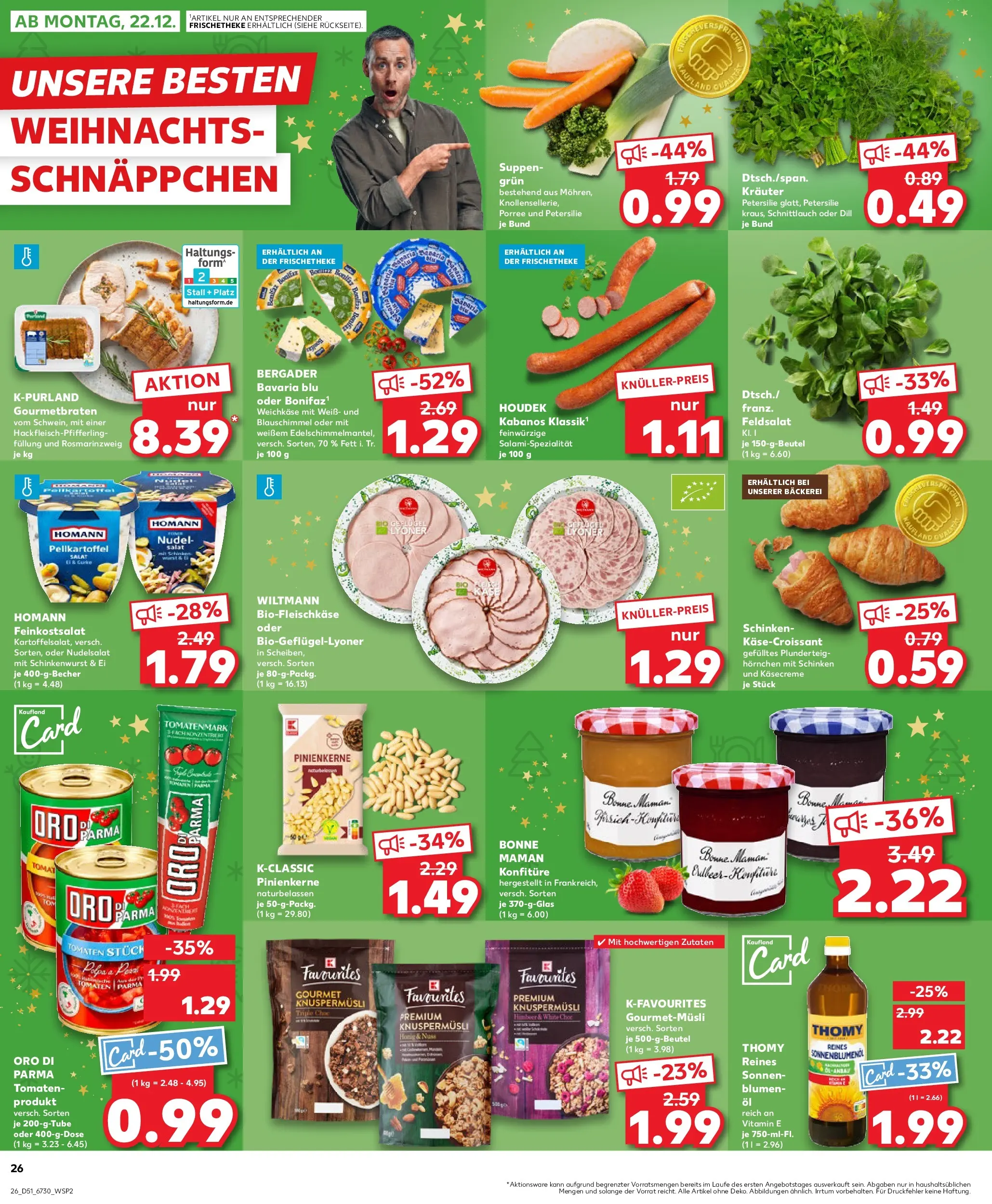 Prospekt Kaufland ab 18.12.2025 » Angebote Online zum Blättern | Seite: 26 | Produkte: Bäckerei, Tomaten, Petersilie, Bonne maman
