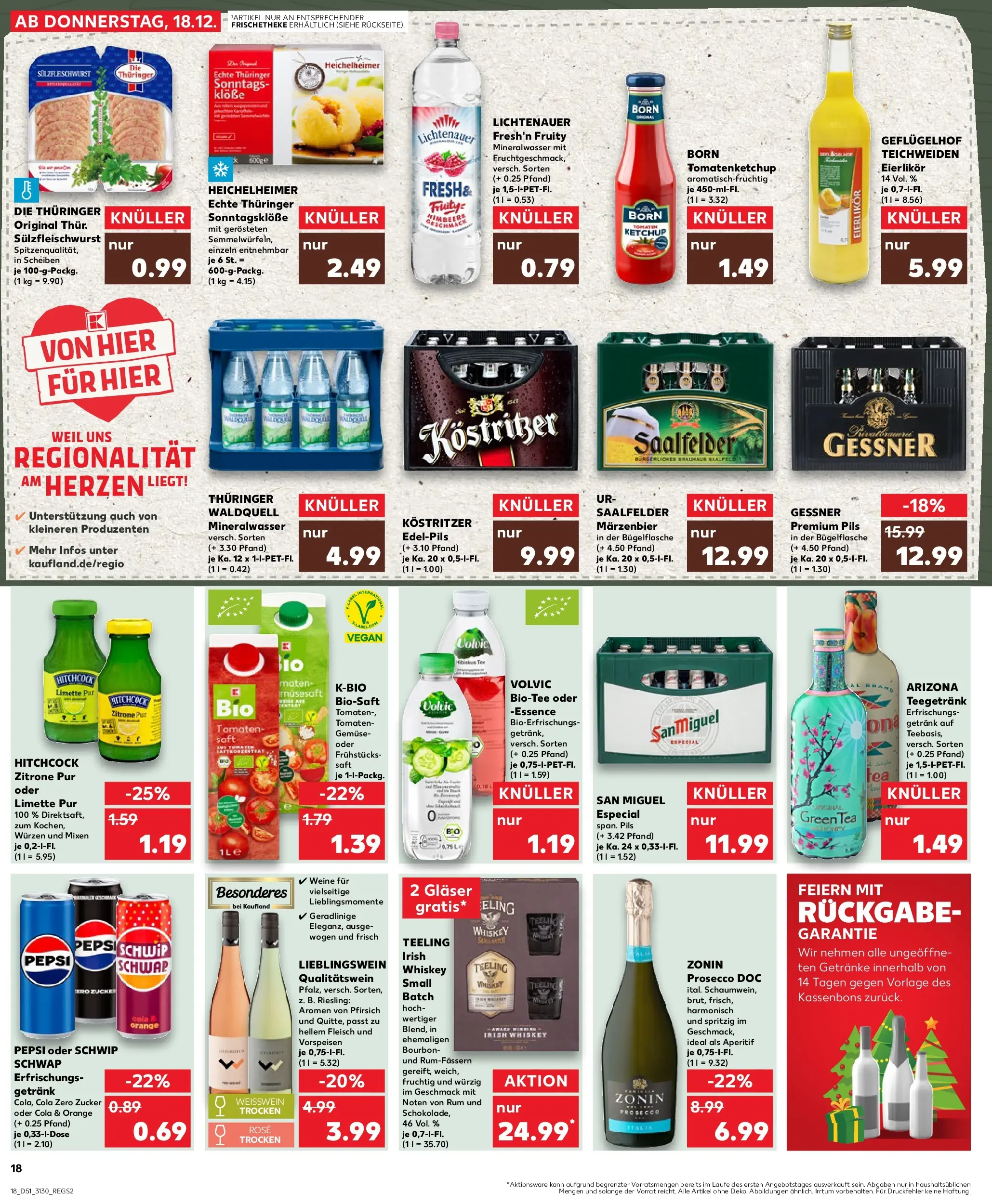 Prospekt Kaufland ab 18.12.2025 » Angebote Online zum Blättern | Seite: 18 | Produkte: Kostritzer, Tomaten, Prosecco, Limette