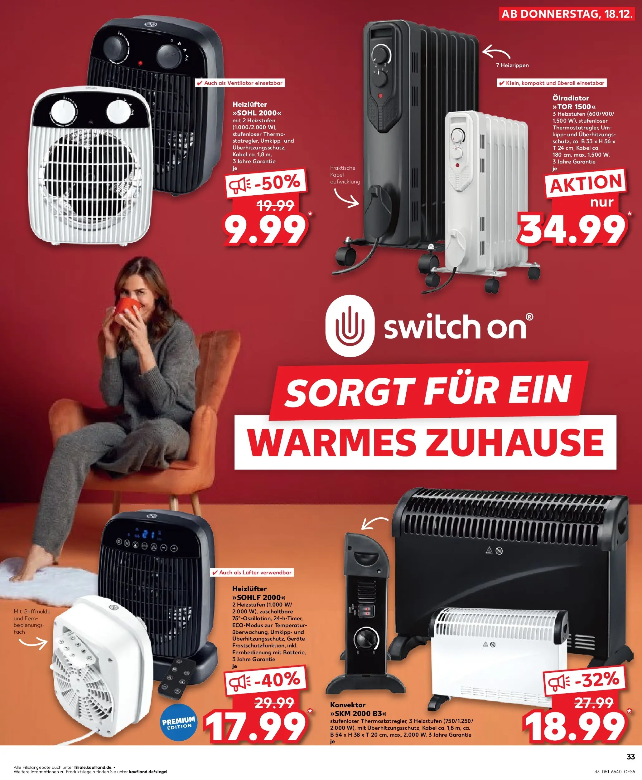 Prospekt Kaufland ab 18.12.2025 » Angebote Online zum Blättern | Seite: 33 | Produkte: Kabel, Ventilator