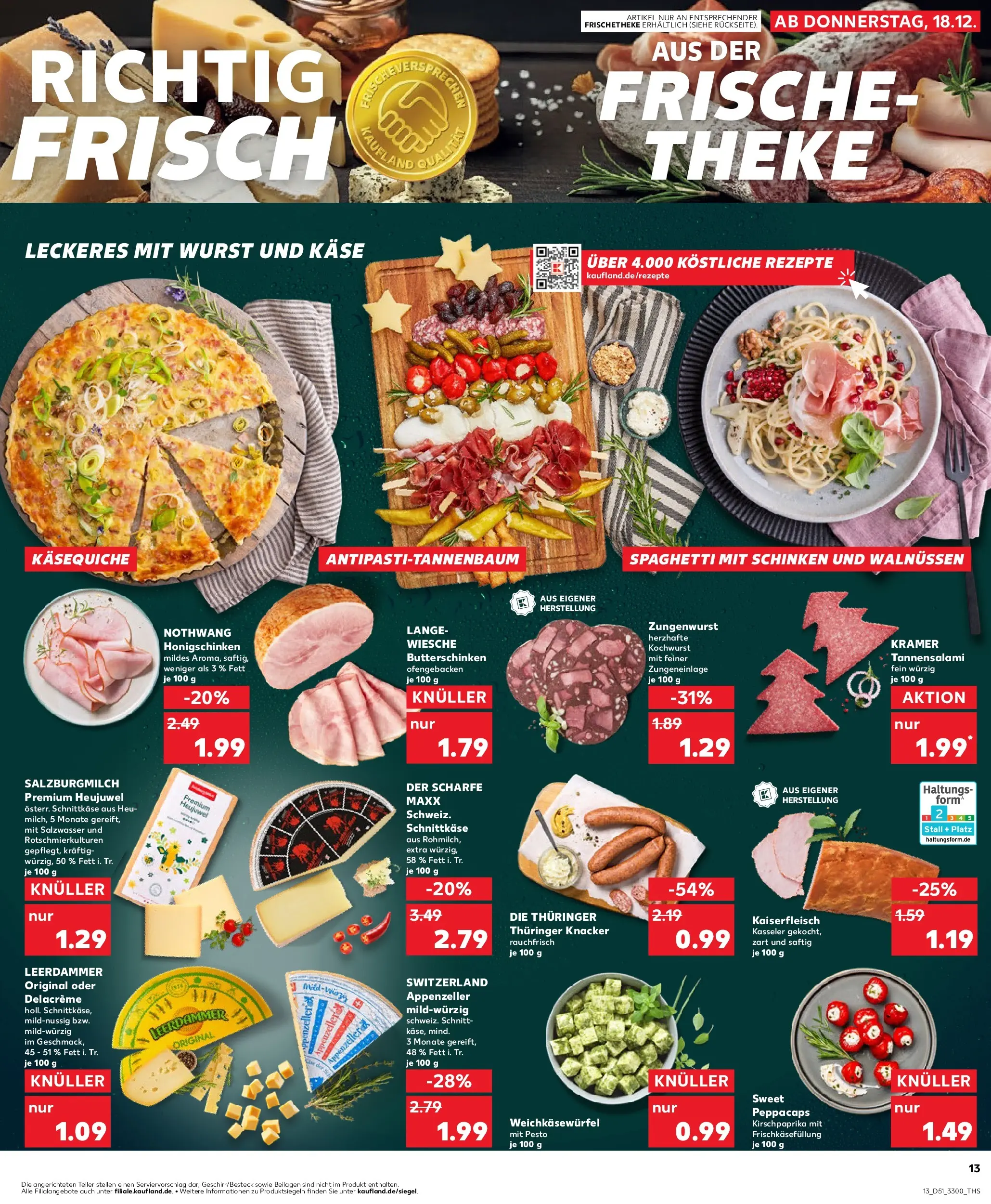 Prospekt Kaufland ab 18.12.2025 » Angebote Online zum Blättern | Seite: 13 | Produkte: Theke, Wurst, Salami, Schinken