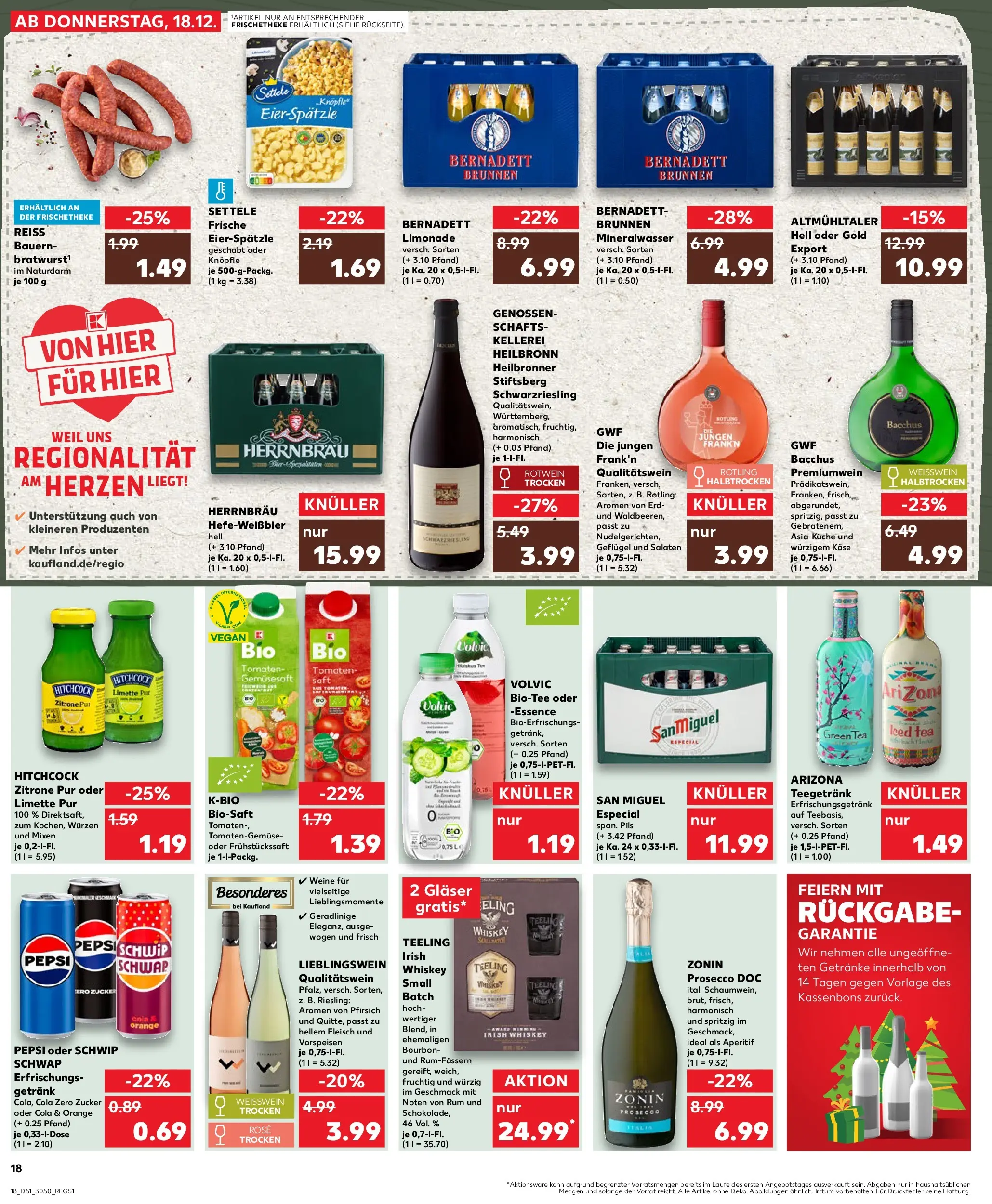 Prospekt Kaufland ab 18.12.2025 » Angebote Online zum Blättern | Seite: 18 | Produkte: Pils, Limonade, Limette, Volvic
