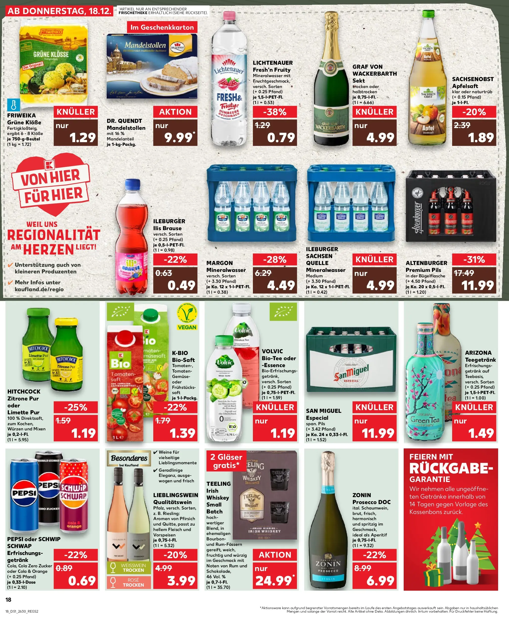Prospekt Kaufland ab 18.12.2025 » Angebote Online zum Blättern | Seite: 18 | Produkte: Cola, Apple, Prosecco, Tee