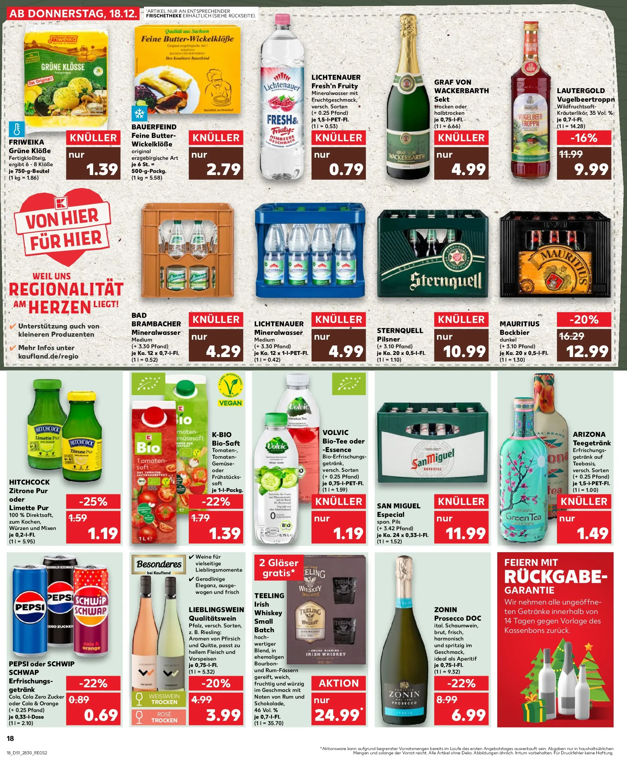 Prospekt Kaufland ab 18.12.2025 » Angebote Online zum Blättern | Seite: 18 | Produkte: Bad, Pfirsich, Himbeere, Whiskey