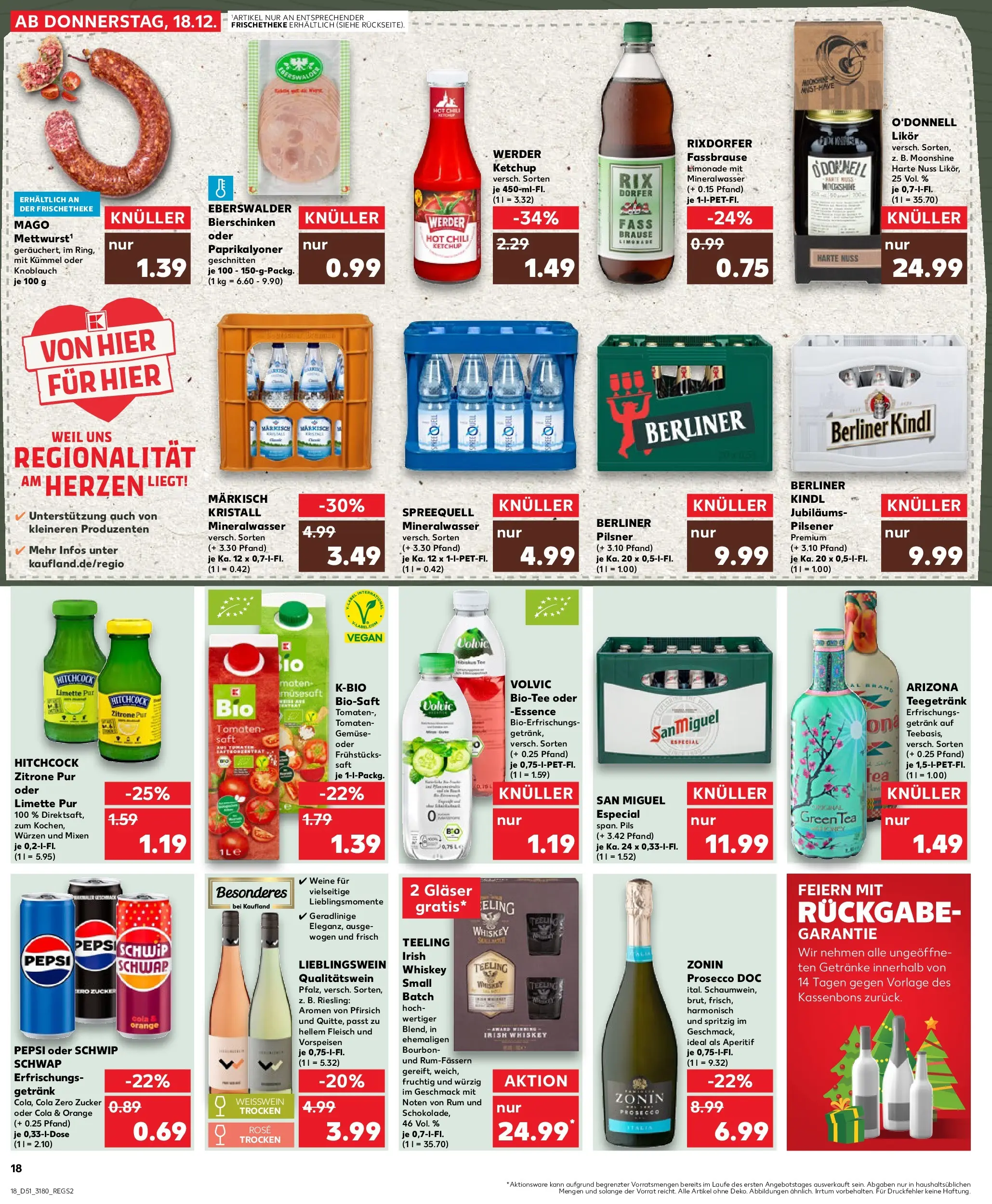 Prospekt Kaufland ab 18.12.2025 » Angebote Online zum Blättern | Seite: 18 | Produkte: Weißwein trocken, Pils, Mineralwasser, Limette