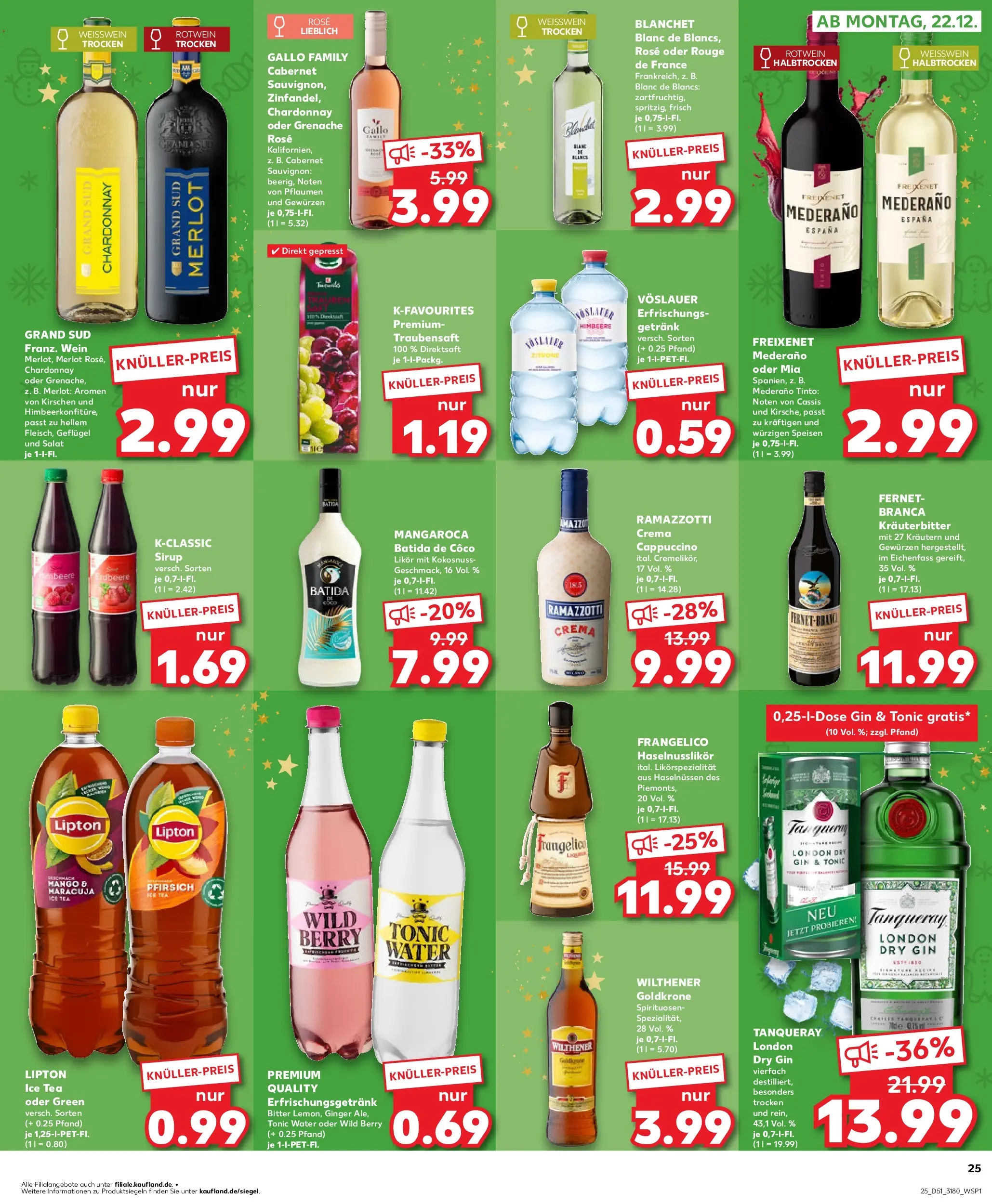 Prospekt Kaufland ab 18.12.2025 » Angebote Online zum Blättern | Seite: 25 | Produkte: Wilthener, Merlot, Mango, Pfirsich