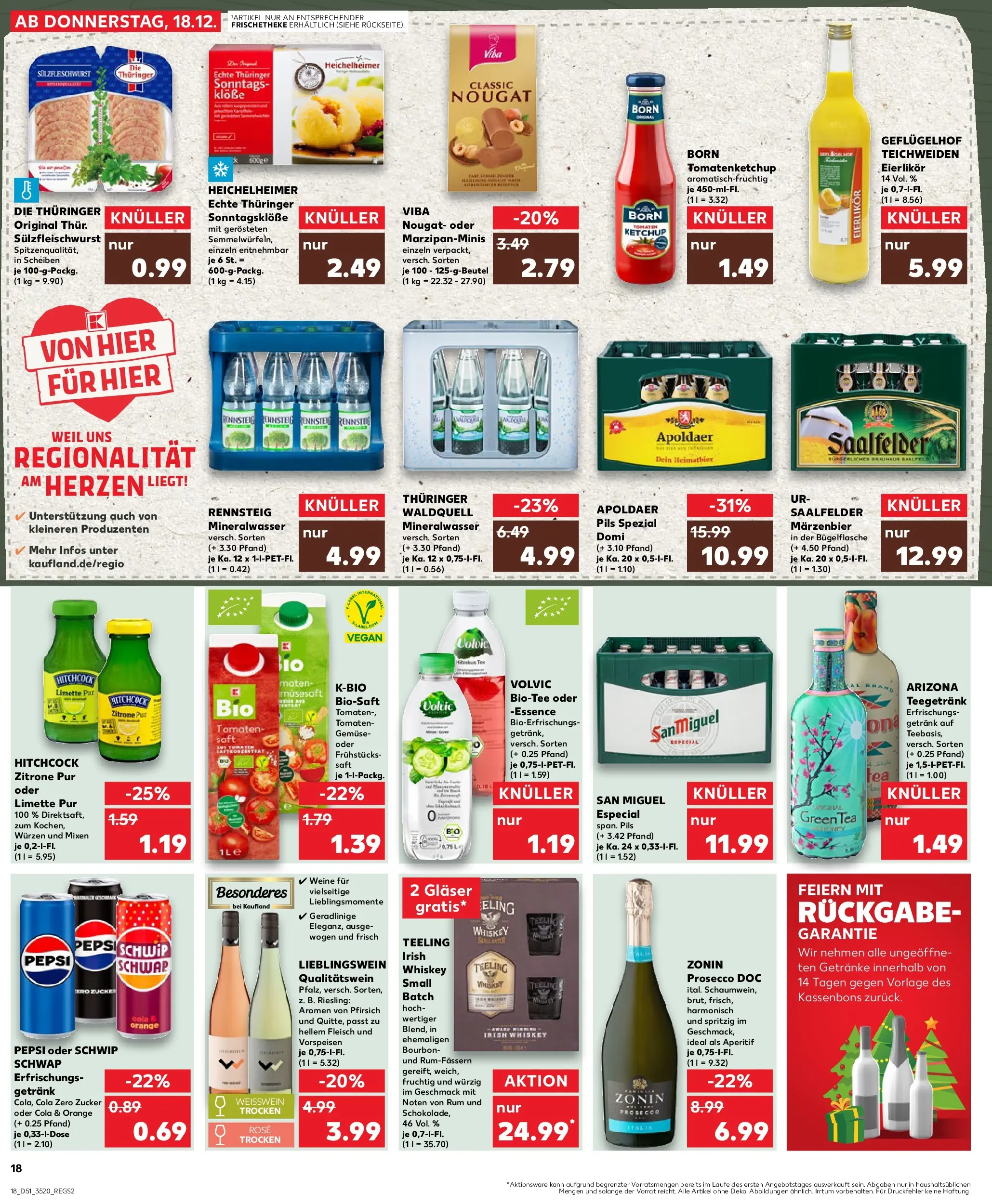 Prospekt Kaufland ab 18.12.2025 » Angebote Online zum Blättern | Seite: 18 | Produkte: Tomaten, Schwip schwap, Zitrone, Fleisch