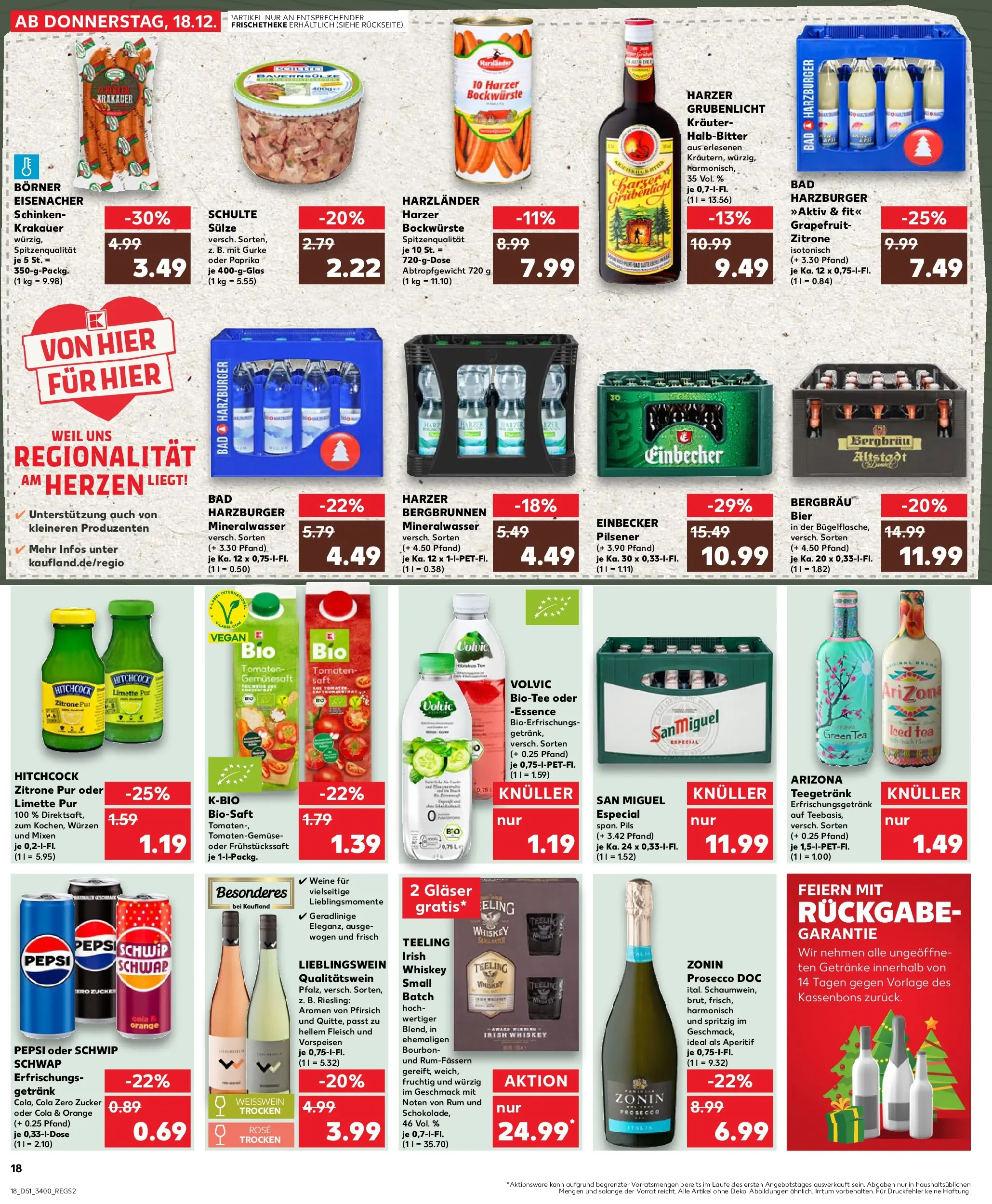 Prospekt Kaufland ab 18.12.2025 » Angebote Online zum Blättern | Seite: 18 | Produkte: Bier, Rum, Mineralwasser, Pepsi