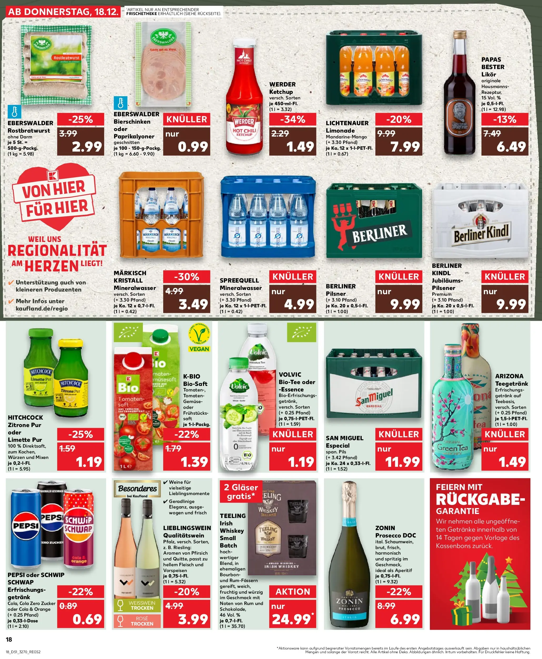 Prospekt Kaufland ab 18.12.2025 » Angebote Online zum Blättern | Seite: 18 | Produkte: Zucker, Pepsi, Bourbon, Fleisch