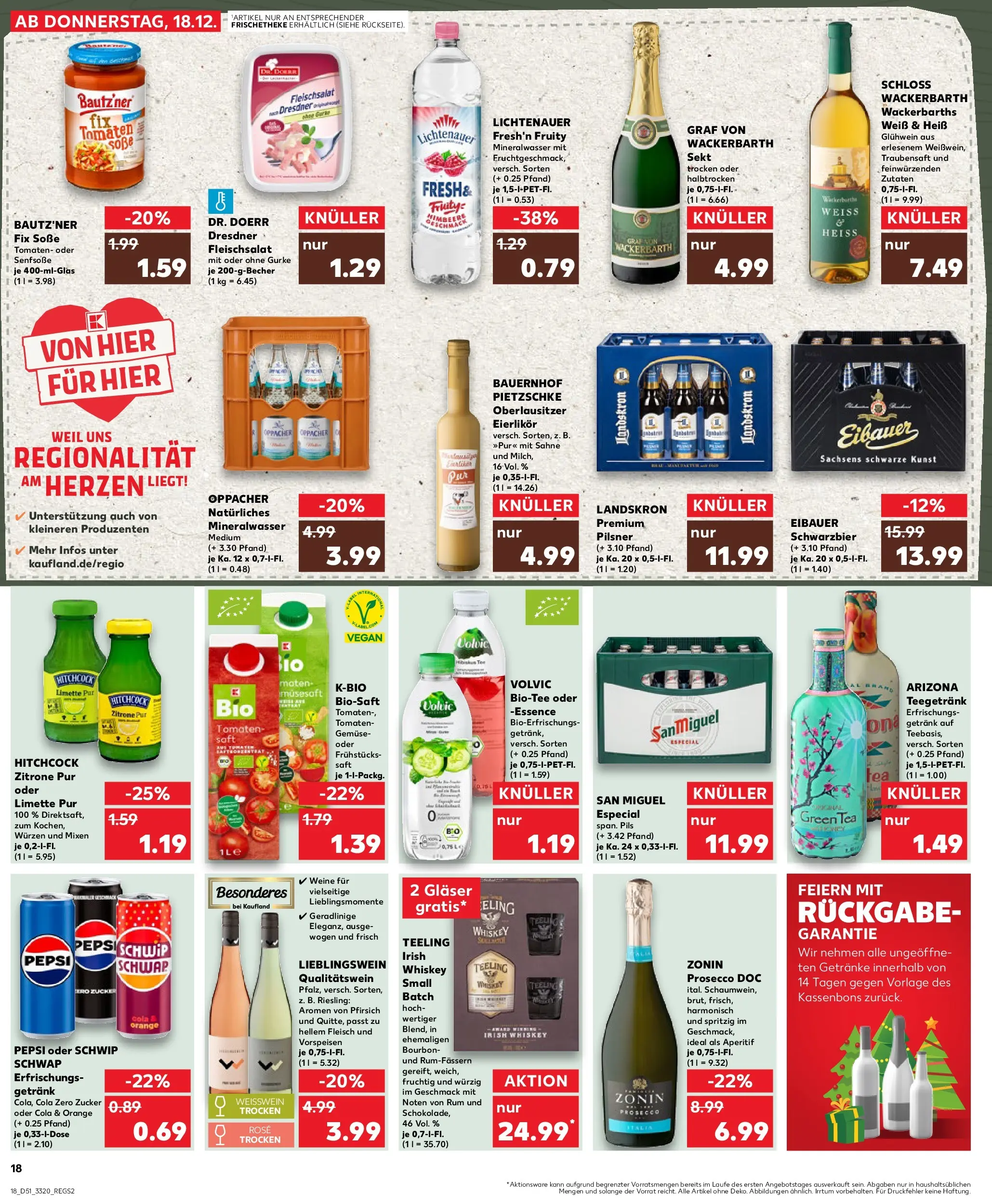 Prospekt Kaufland ab 18.12.2025 » Angebote Online zum Blättern | Seite: 18 | Produkte: Weißwein, Sekt, Prosecco, Bourbon